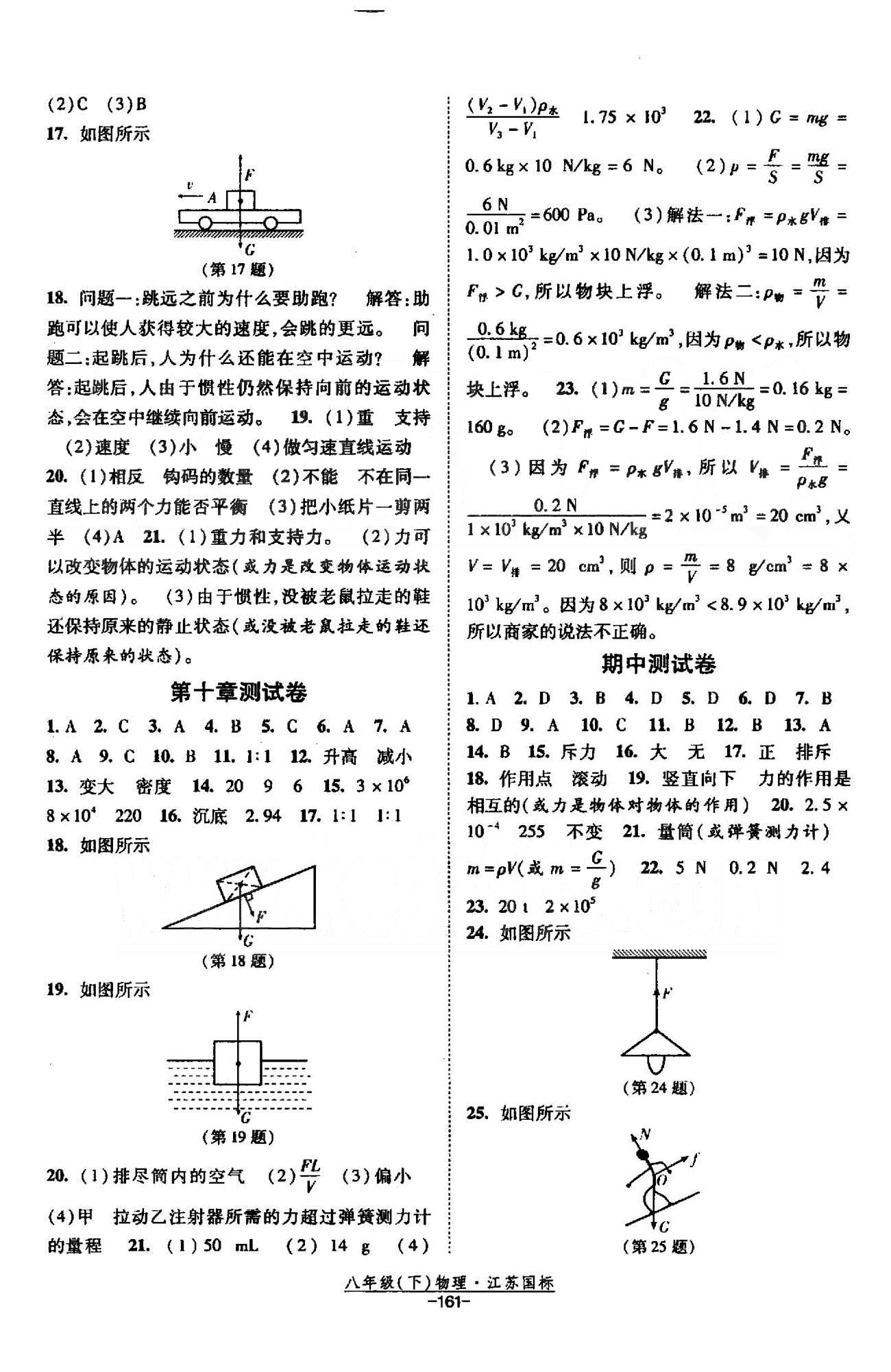 課時作業(yè) 蘇教版八年級下物理黃河出版?zhèn)髅郊瘓F 測試卷6-10 [3]