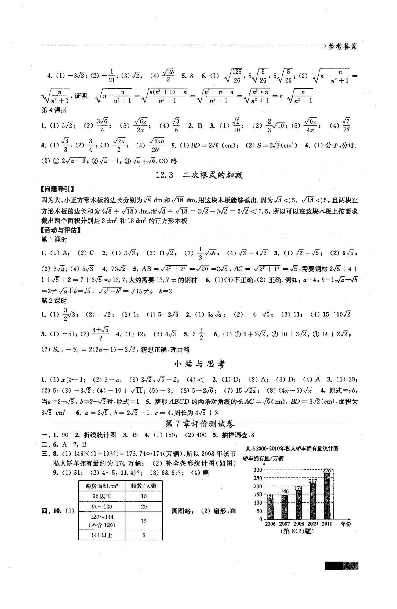 學(xué)習(xí)與評(píng)價(jià) 蘇教版八年級(jí)下數(shù)學(xué)江蘇鳳凰教育出版社 7-12評(píng)價(jià)測(cè)試卷 [1]