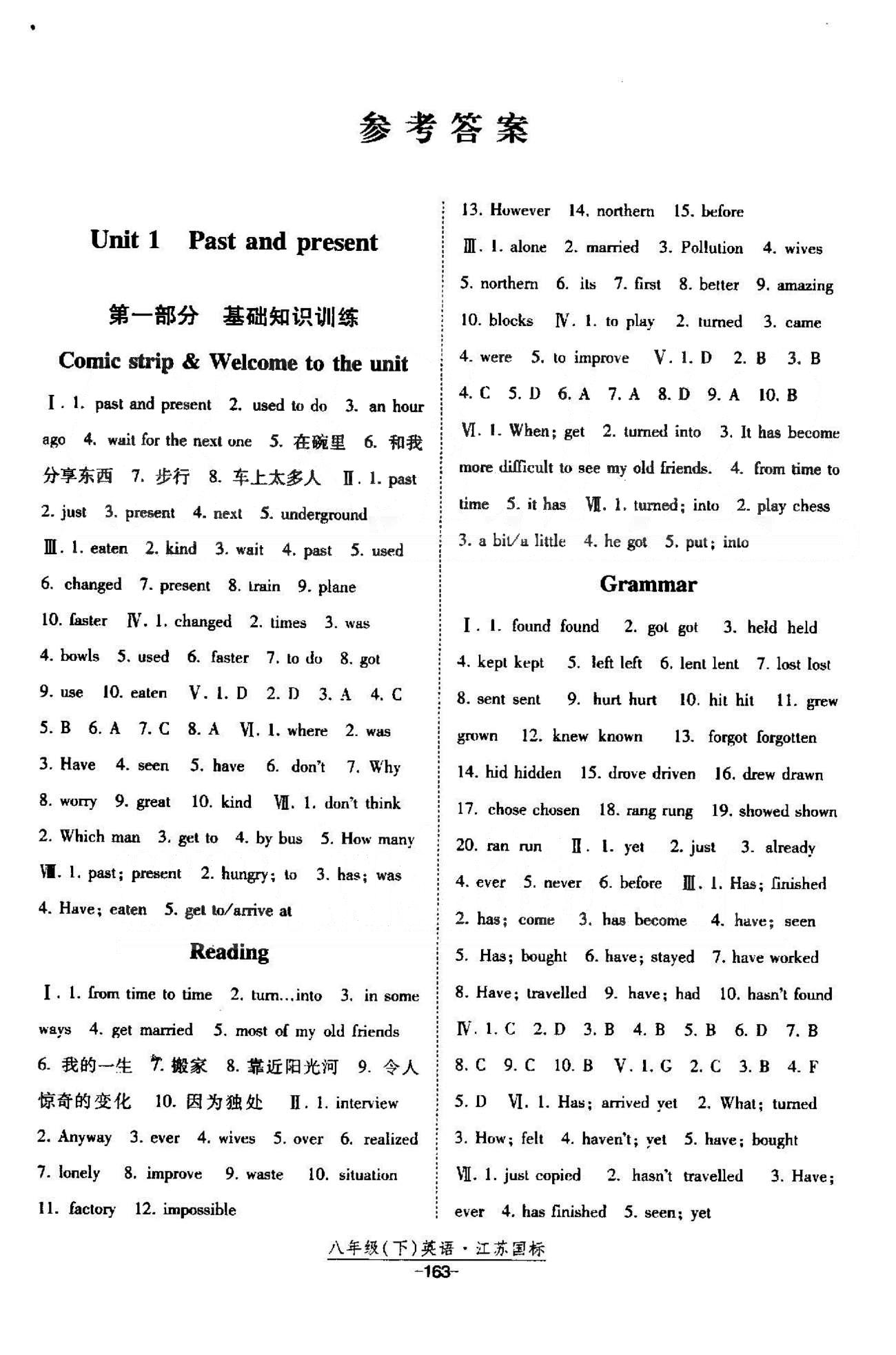 課時(shí)作業(yè) 蘇教版八年級(jí)下英語黃河出版?zhèn)髅郊瘓F(tuán) Unit 1-4 [1]