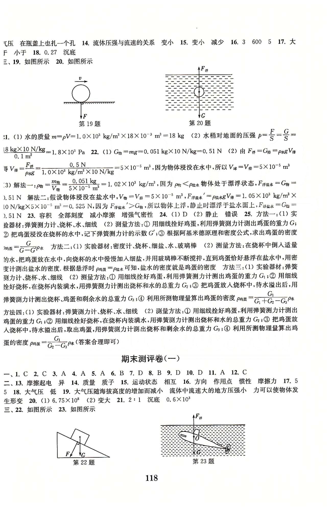 通城学典八年级下物理延边大学出版社 专题测评、期末测评 [2]