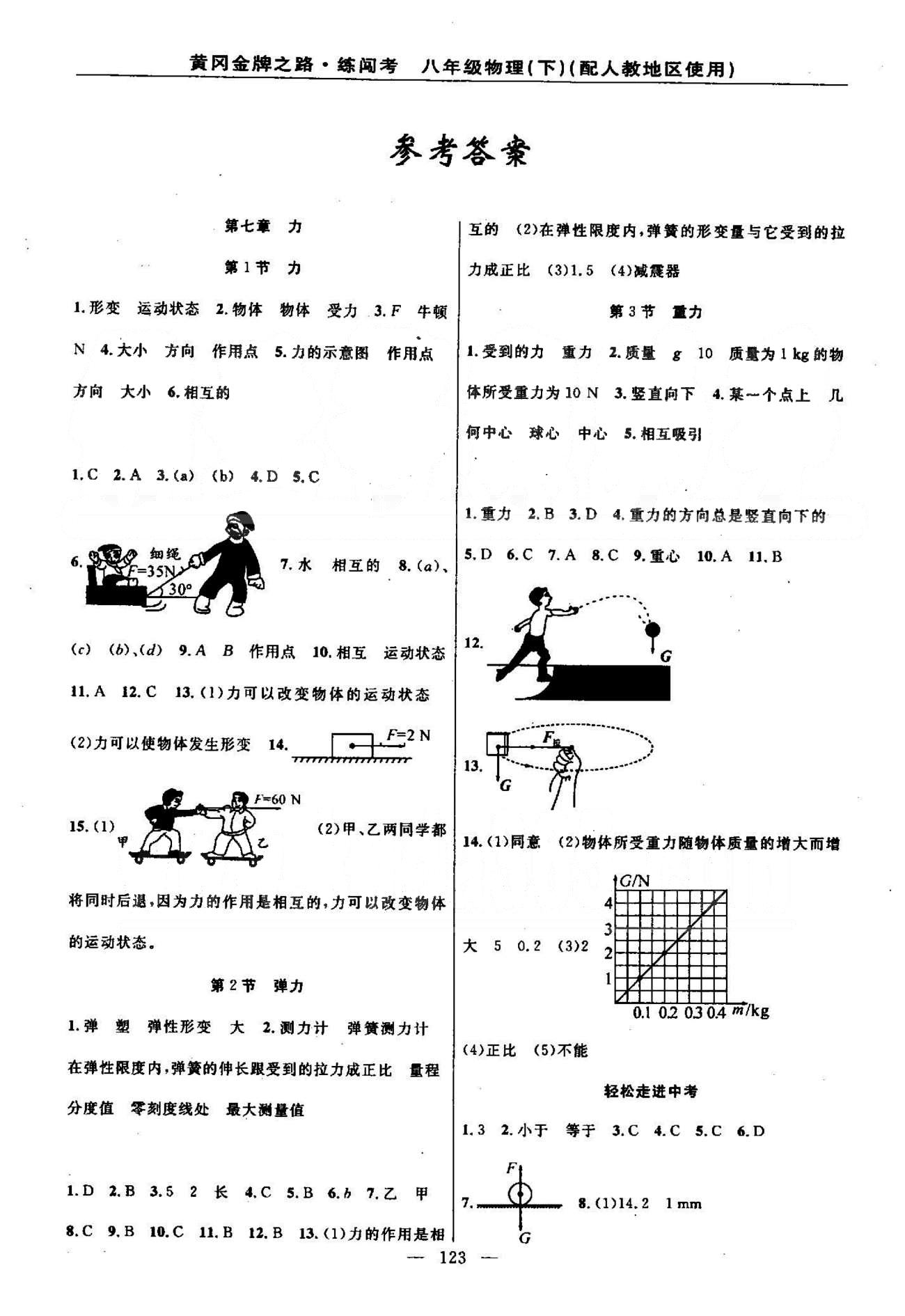 2015黃岡金牌之路練闖考八年級(jí)下物理新疆新少年出版社 7-9章 [1]