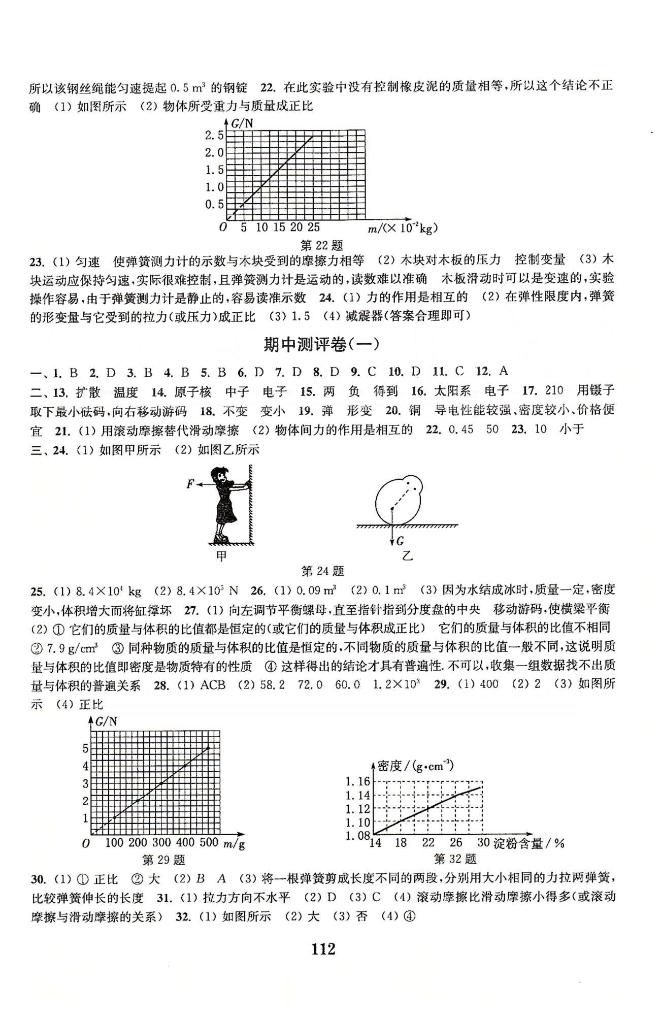 通城學(xué)典八年級下物理延邊大學(xué)出版社 期中測評 [1]