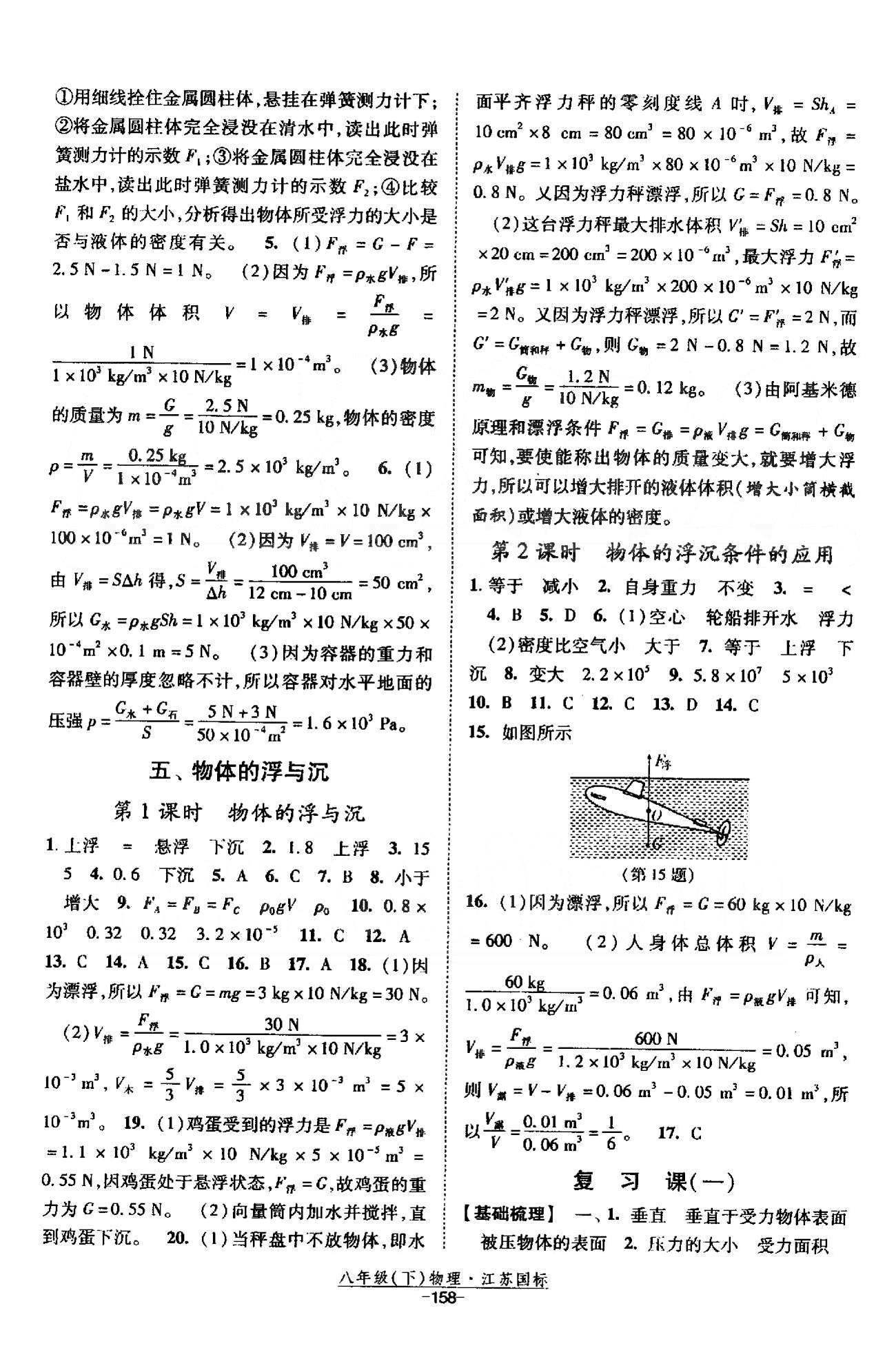 課時(shí)作業(yè) 蘇教版八年級下物理黃河出版?zhèn)髅郊瘓F(tuán) 9-10章 [4]