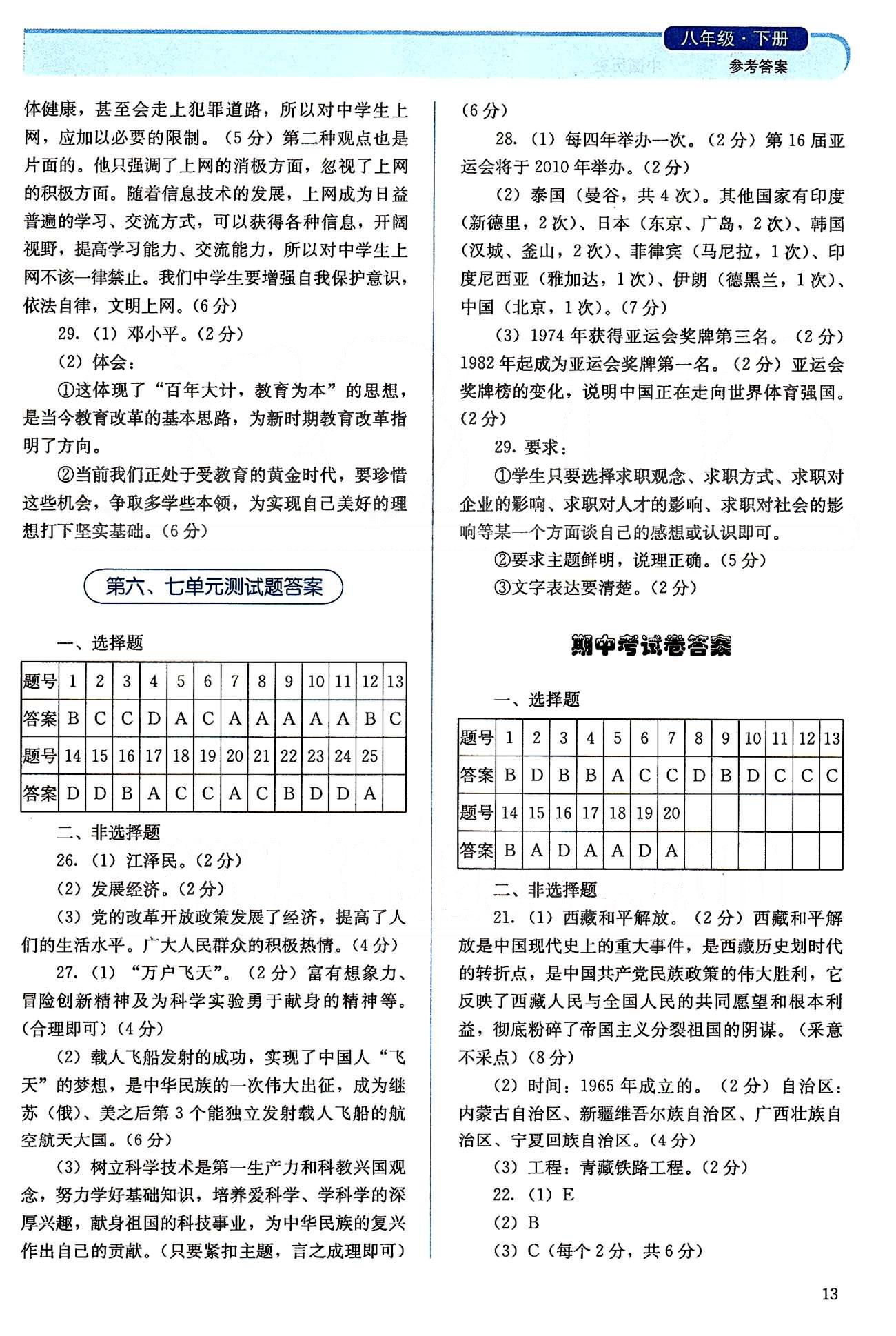 2015人教金学典同步解析与测评八年级下册中国历史人教版 第五单元-第七单元 [4]