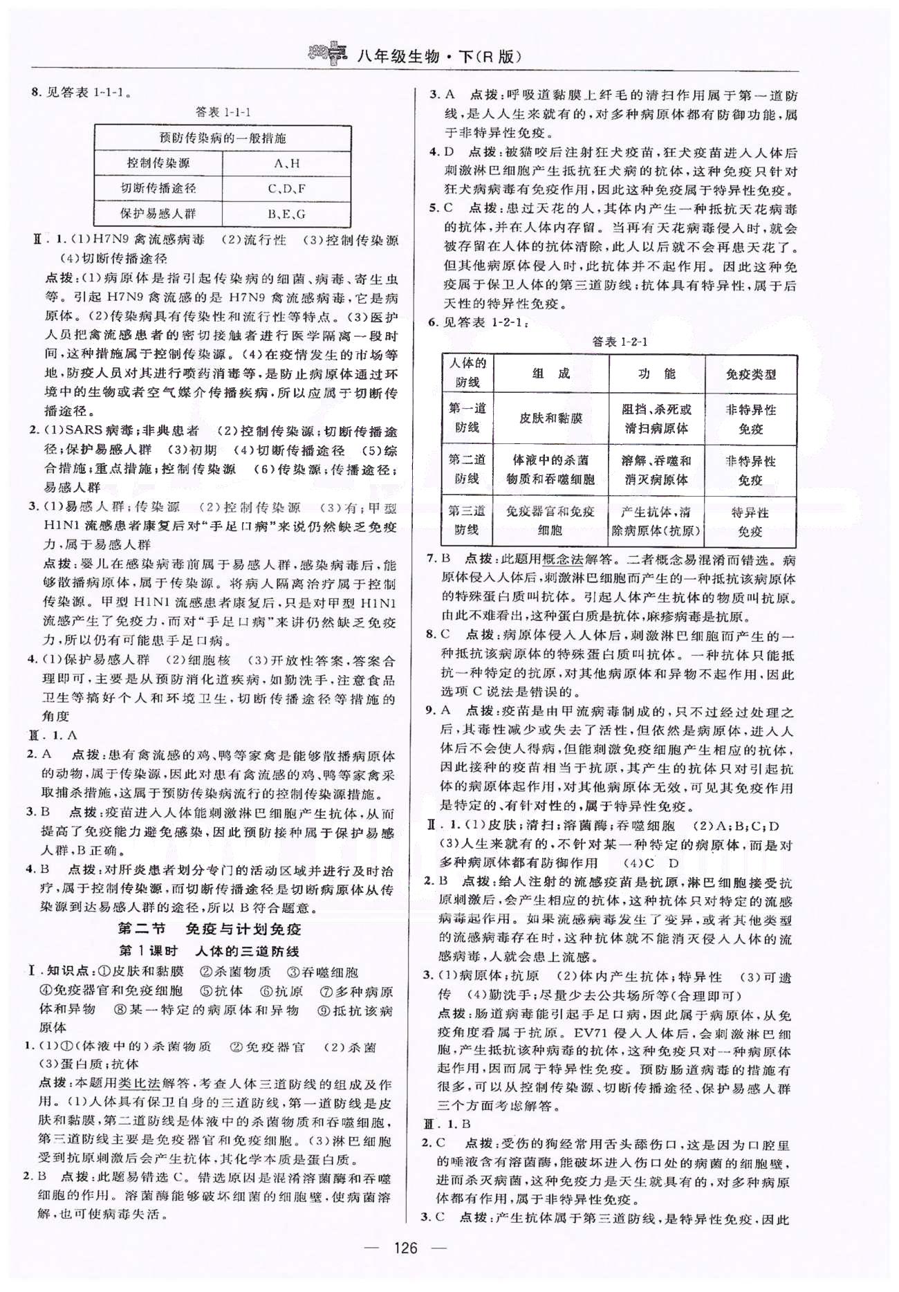 典中點(diǎn)八年級(jí)下生物龍門書局 第8單元 正文練習(xí) [2]