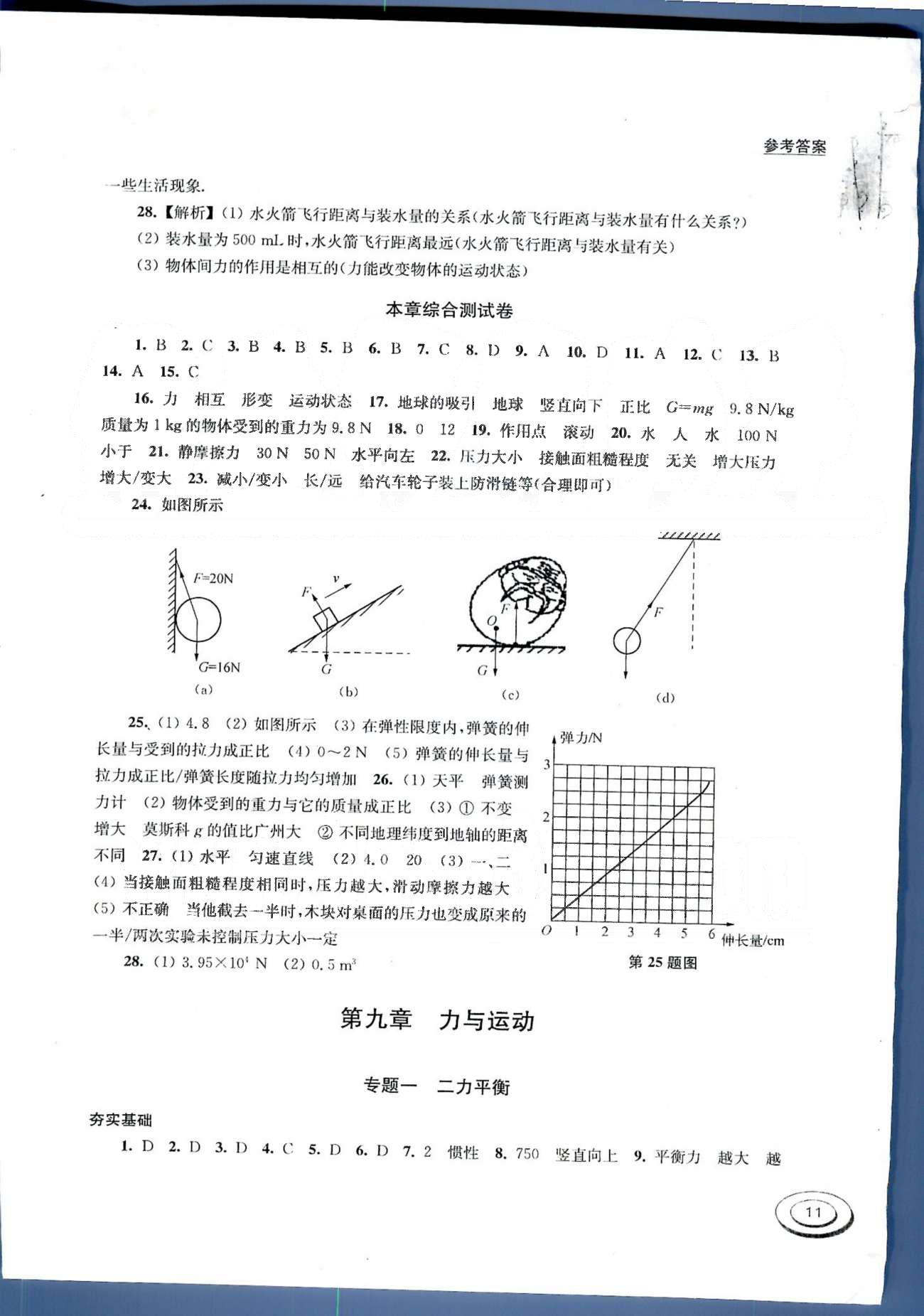 百分百训练八年级下物理江苏人民出版社 第九章-第十章 [1]