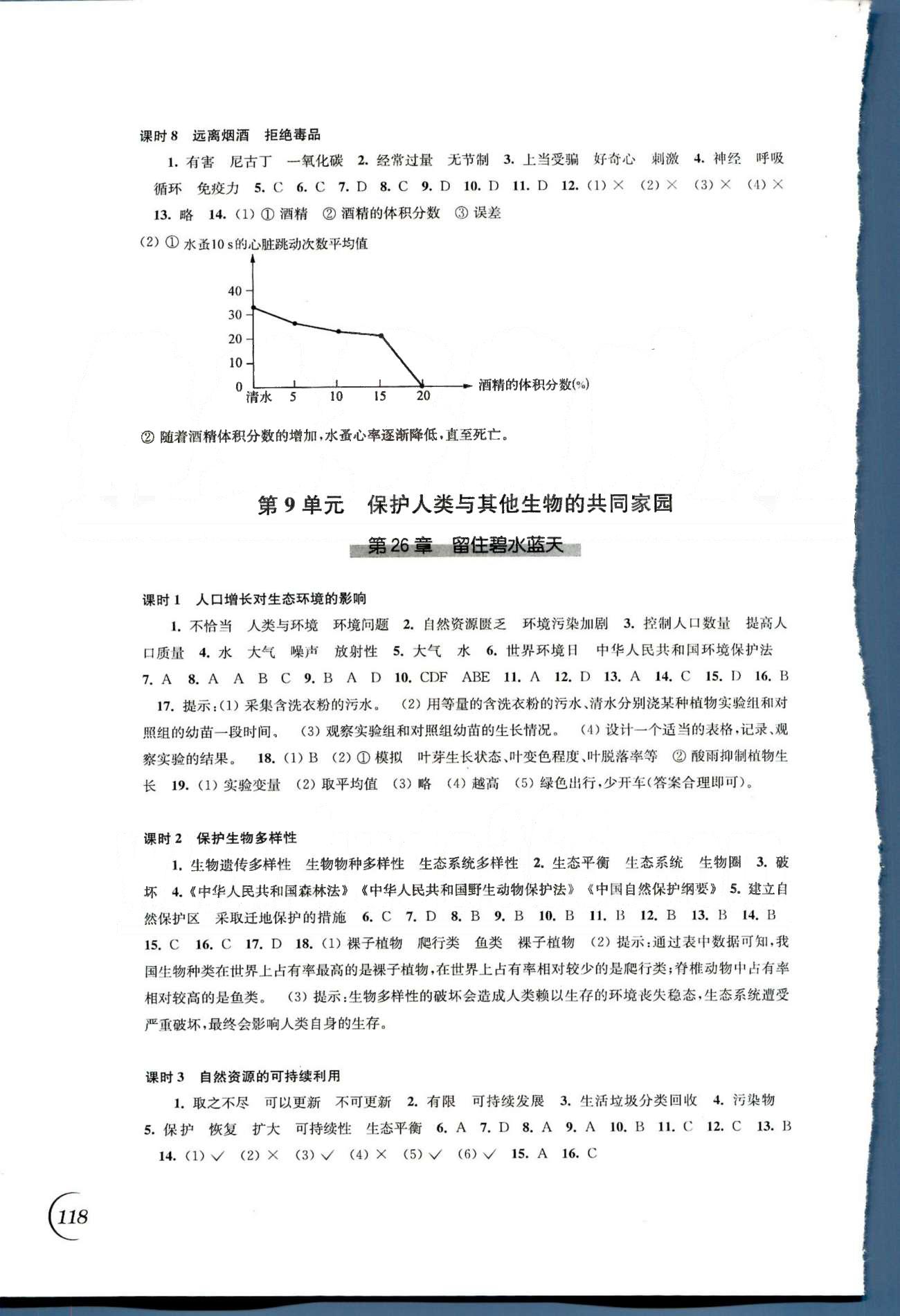 同步練習 蘇教版八年級下生物江蘇科學技術出版社 第8單元—第9單元 [3]