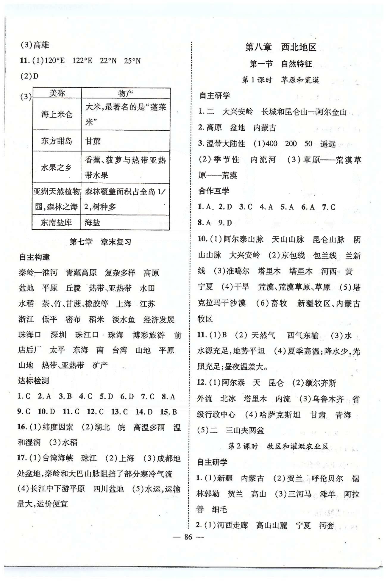 2015優(yōu)質(zhì)課堂名師學(xué)案八年級下地理長江少年兒童出版社 7-8章 [3]