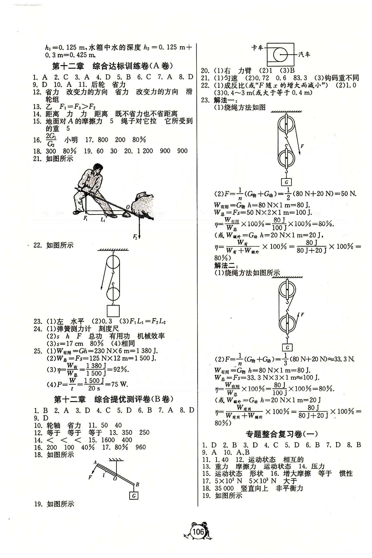 單元雙測(cè)全程提優(yōu)測(cè)評(píng)卷八年級(jí)下物理江蘇人民出版社 第七章-第十二章 [6]