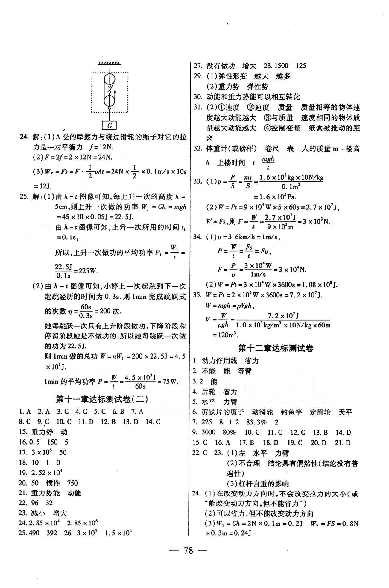 名師金考卷全程復(fù)習(xí)檢測(cè)一卷通八年級(jí)下物理天津科學(xué)技術(shù)出版社 第七章-第十二章 [6]