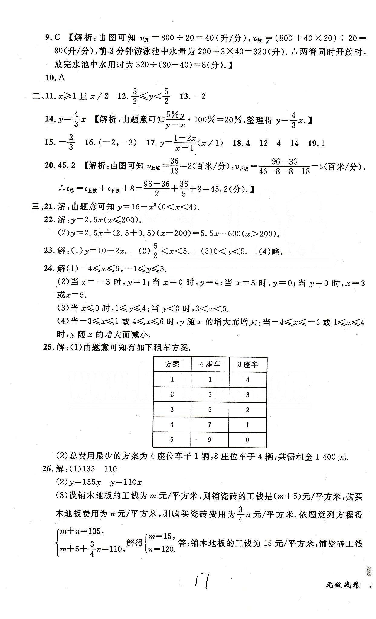 课时+章测+期中+期末无敌战卷八年级下数学世界图书出版社 十四-十八 [3]