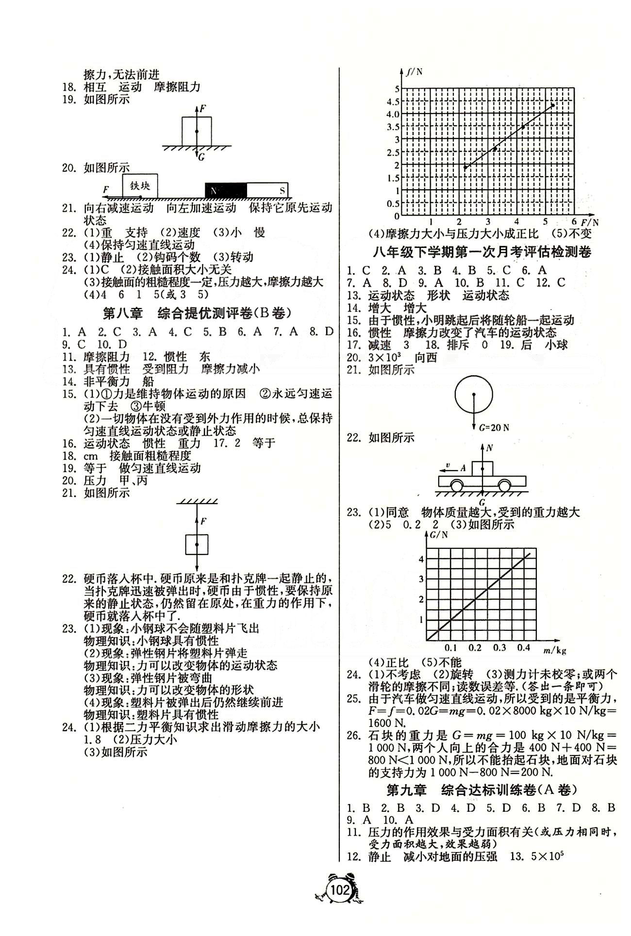 單元雙測全程提優(yōu)測評卷八年級下物理江蘇人民出版社 第七章-第十二章 [2]