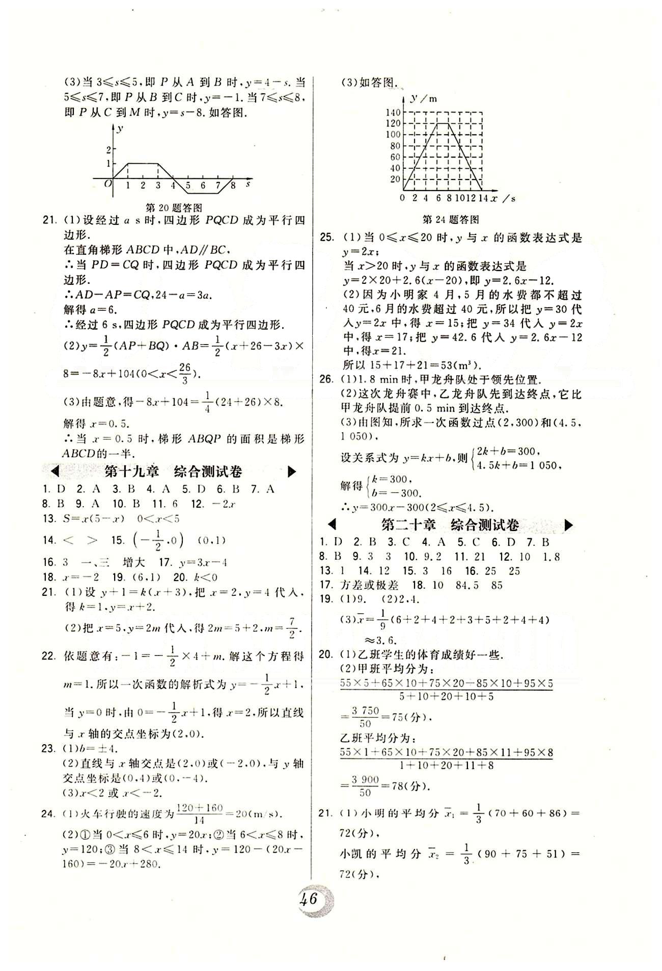 2015年北大綠卡課時同步講練八年級數(shù)學(xué)下冊人教版 綜合測試卷 [4]