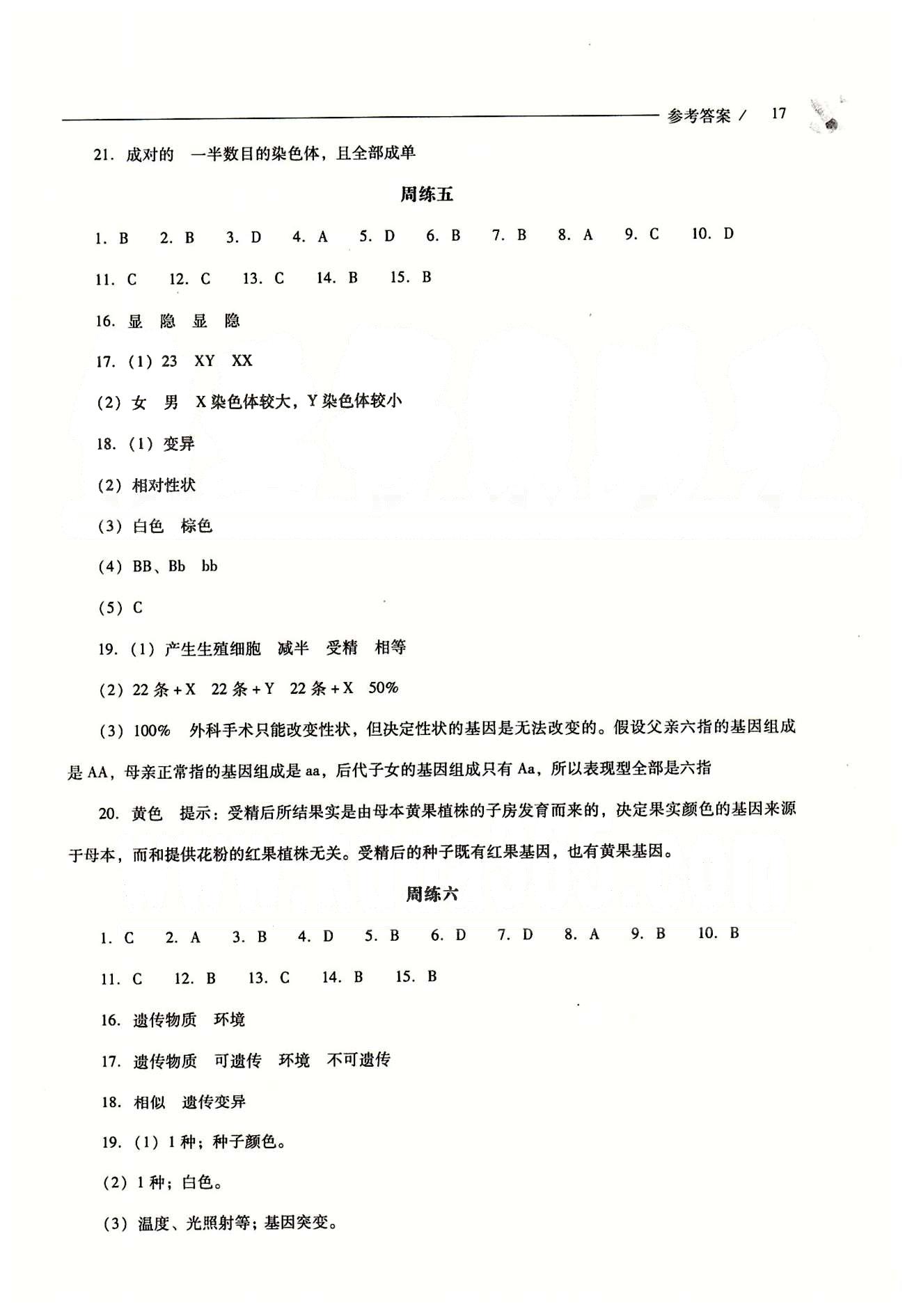 2015年新課程問題解決導(dǎo)學(xué)方案八年級(jí)生物學(xué)下冊(cè)人教版 問題解決導(dǎo)學(xué)訓(xùn)練案 [5]