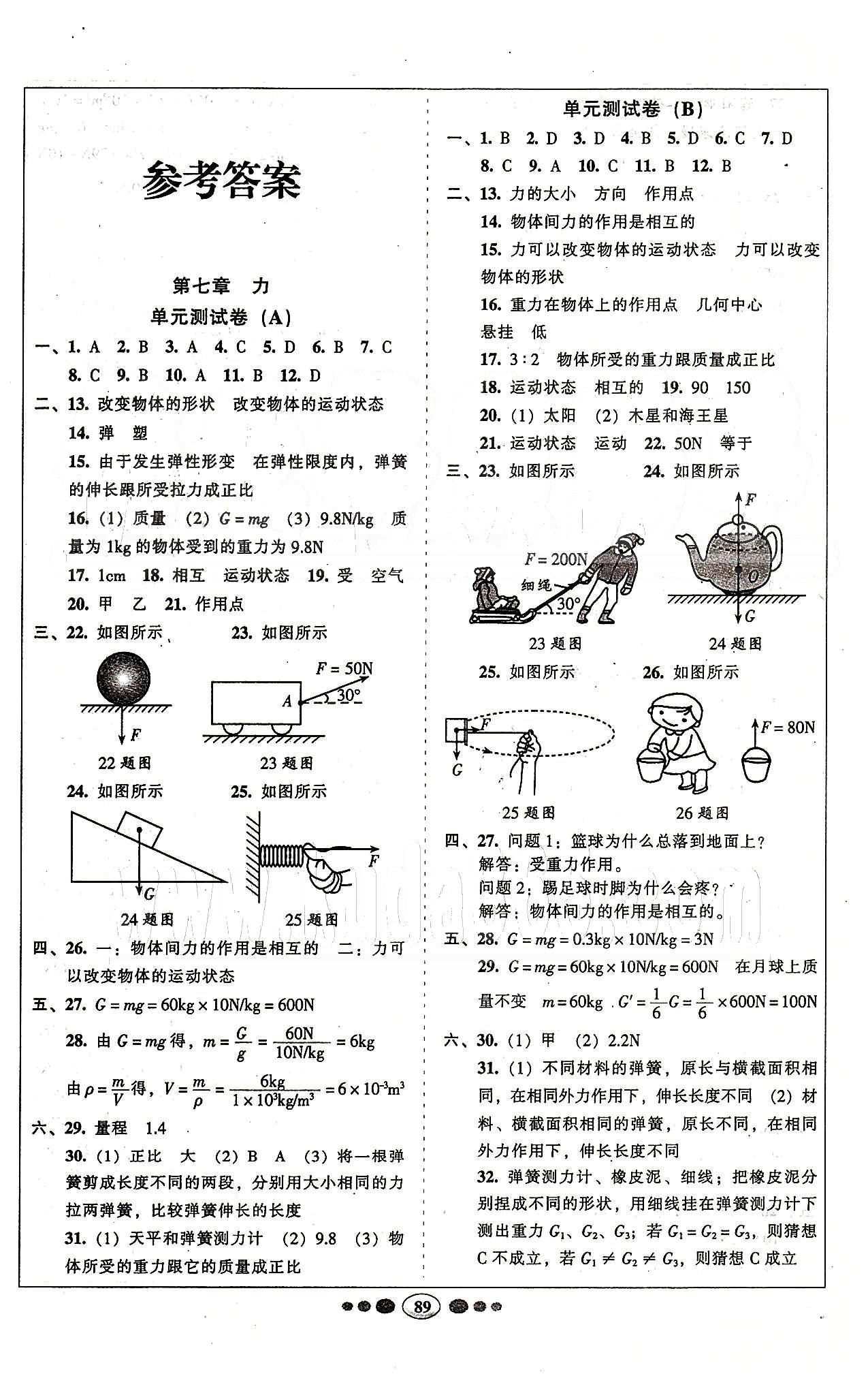 名校名題好幫手全程測控八年級下物理長江出版社 第七章-第十二章 [1]