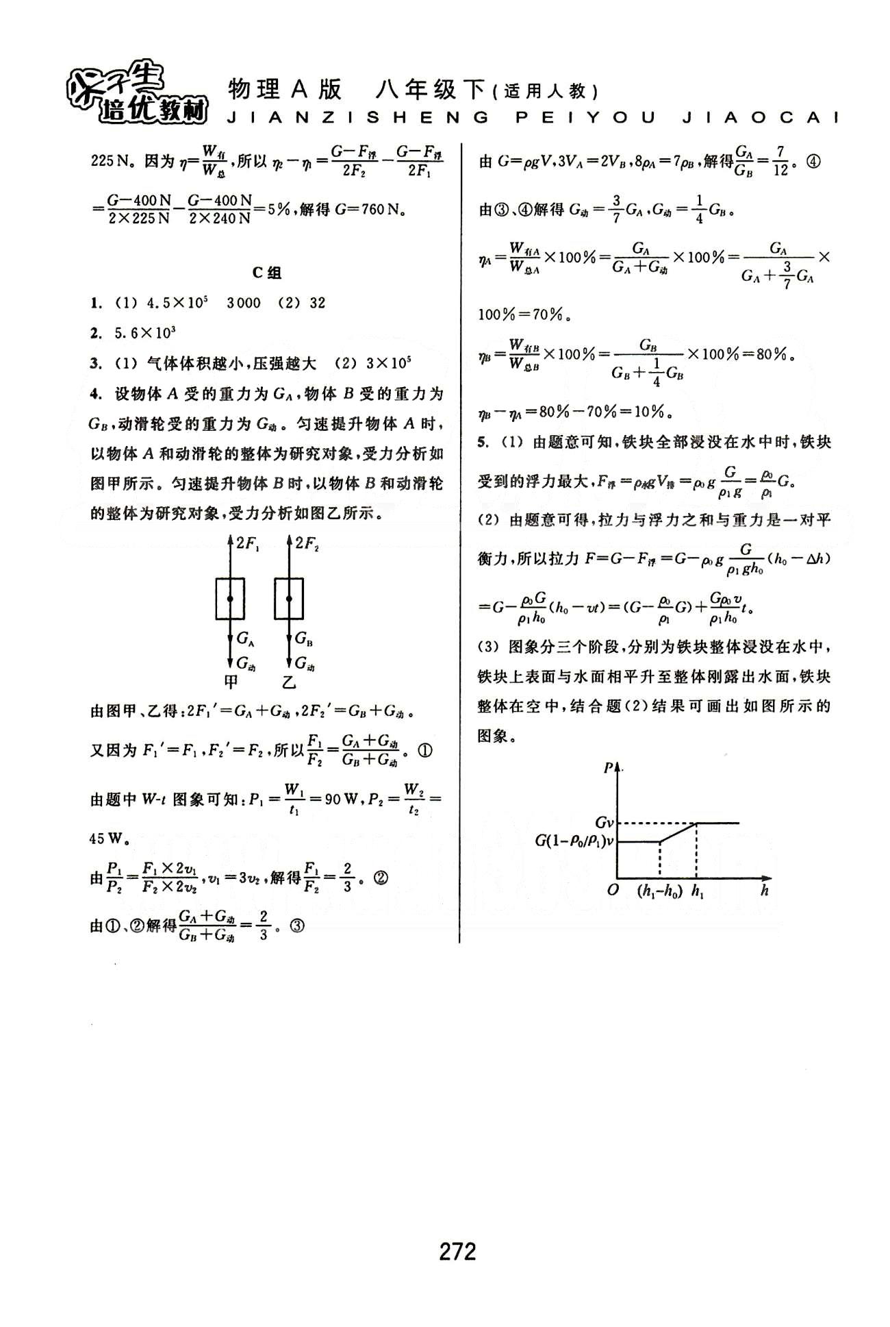 课本新编版尖子生培优教材八年级下物理华东师范大学出版社 能力训练篇 [10]