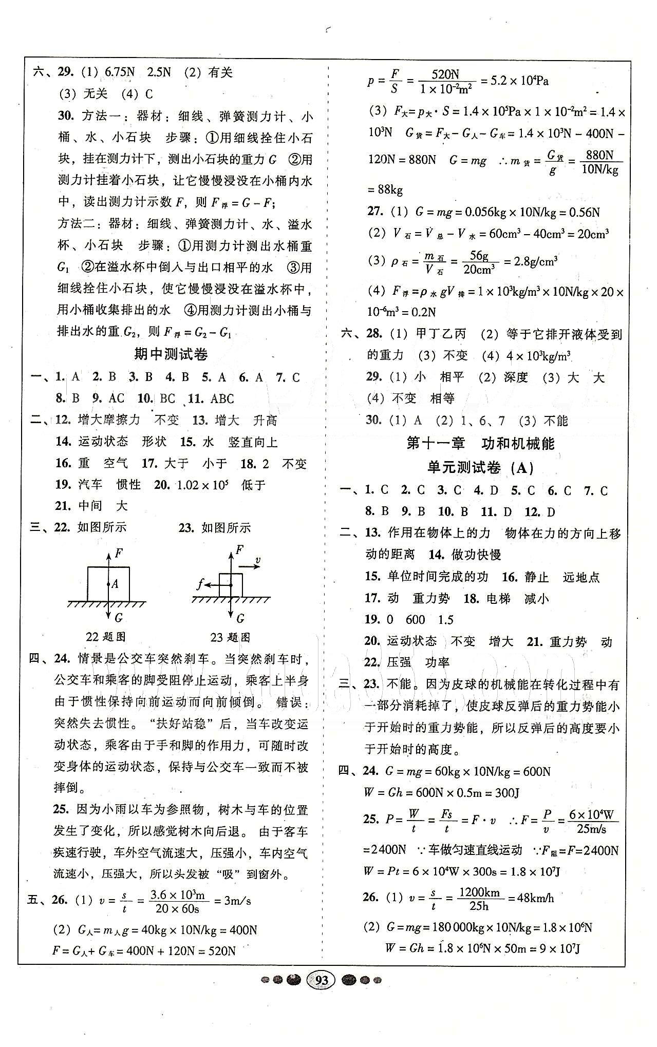 名校名題好幫手全程測(cè)控八年級(jí)下物理長(zhǎng)江出版社 第七章-第十二章 [5]