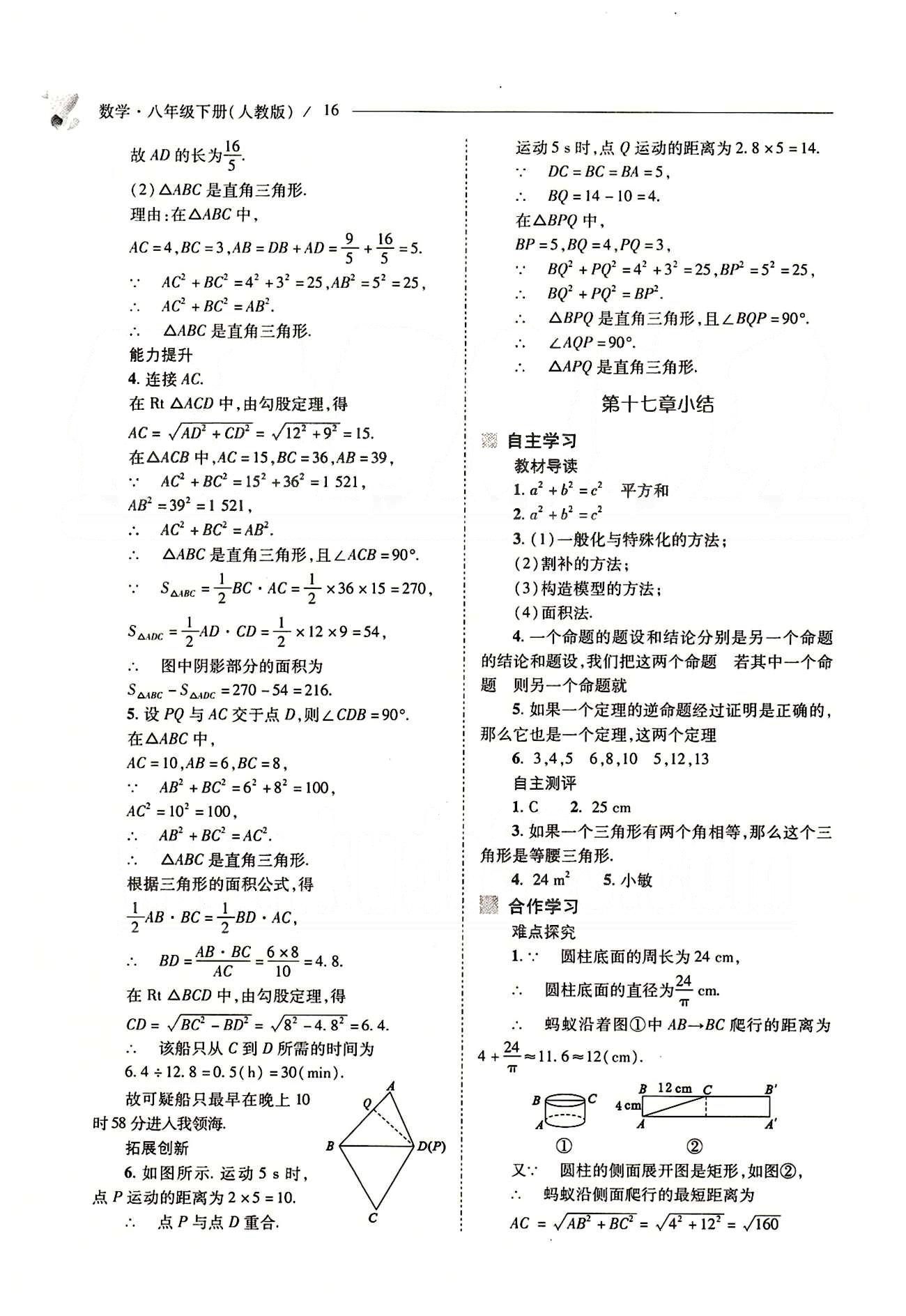 新課程問(wèn)題解決導(dǎo)學(xué)方案八年級(jí)數(shù)學(xué)下冊(cè)人教版 第十七章　勾股定理 [9]