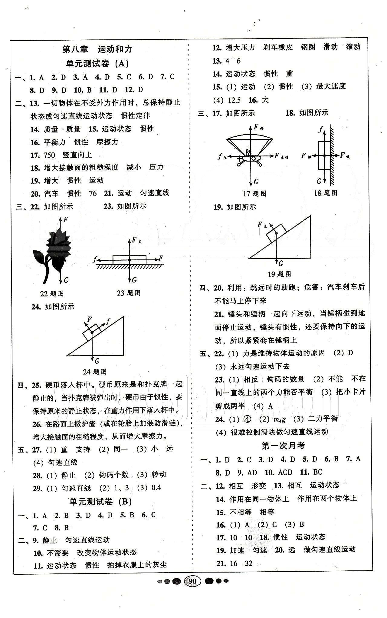 名校名題好幫手全程測(cè)控八年級(jí)下物理長(zhǎng)江出版社 第七章-第十二章 [2]