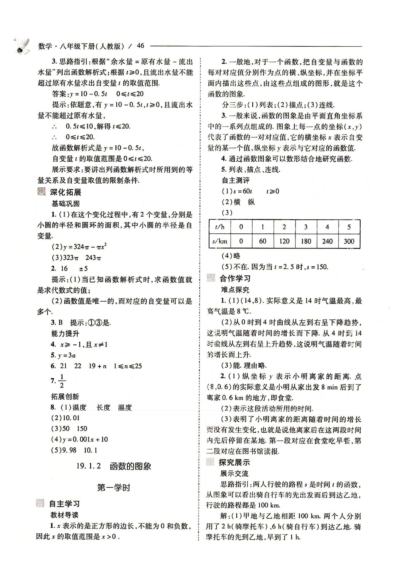 新課程問(wèn)題解決導(dǎo)學(xué)方案八年級(jí)數(shù)學(xué)下冊(cè)人教版 第十九章　一次函數(shù) [3]