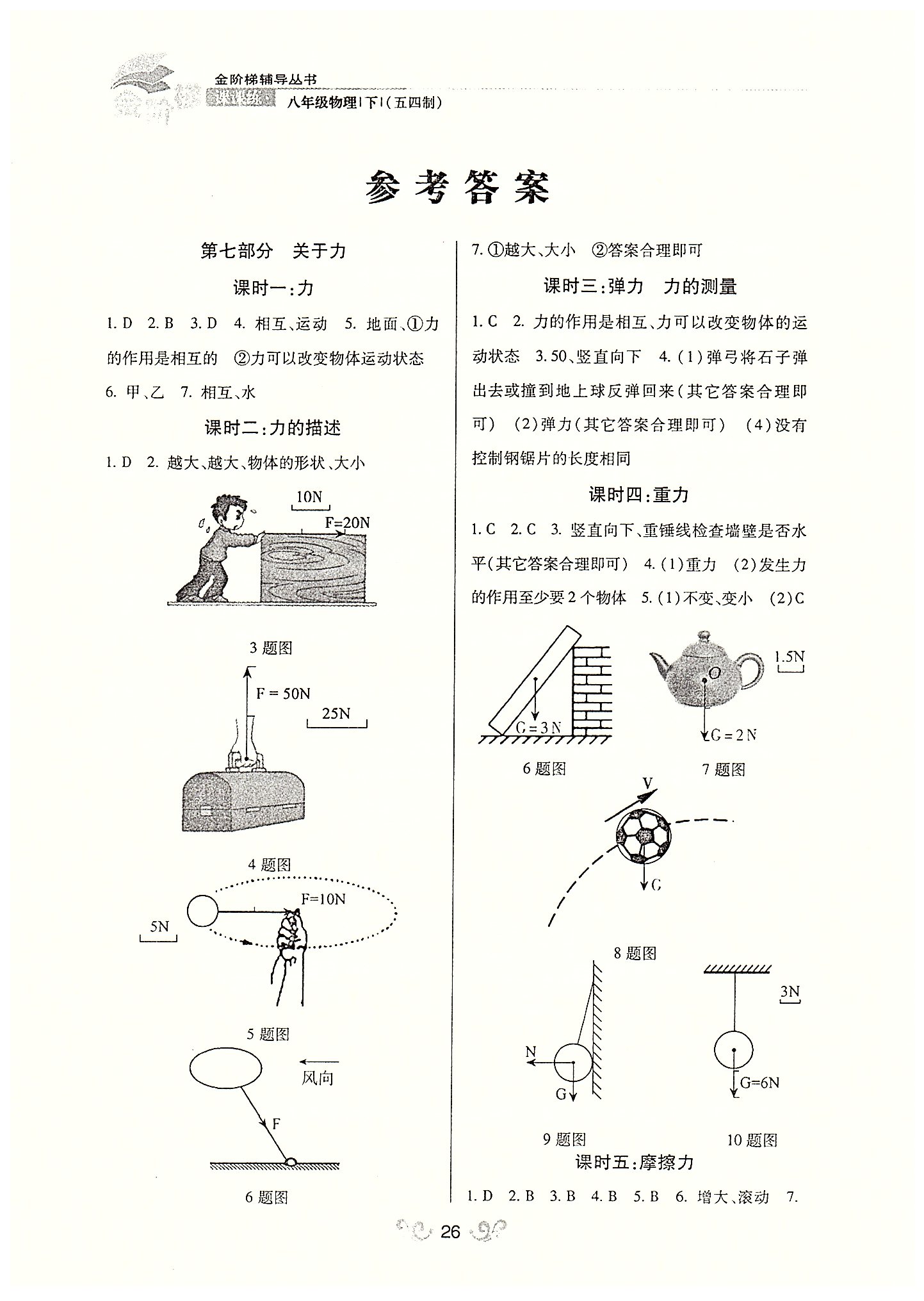 金階梯課課練單元側(cè)八年級下物理吉林大學出版社 第七部分-第十二部分 [1]