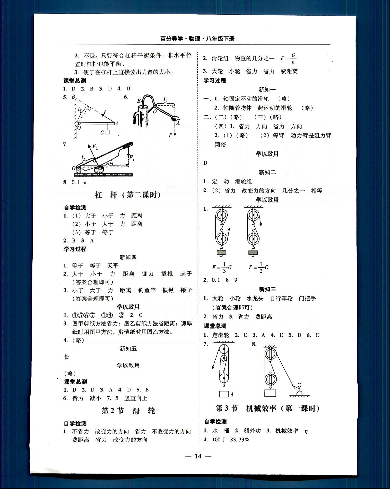 高效課堂100易百分百分導(dǎo)學(xué)八年級下物理南方出版?zhèn)髅?nbsp;第七章-第十二章 [14]