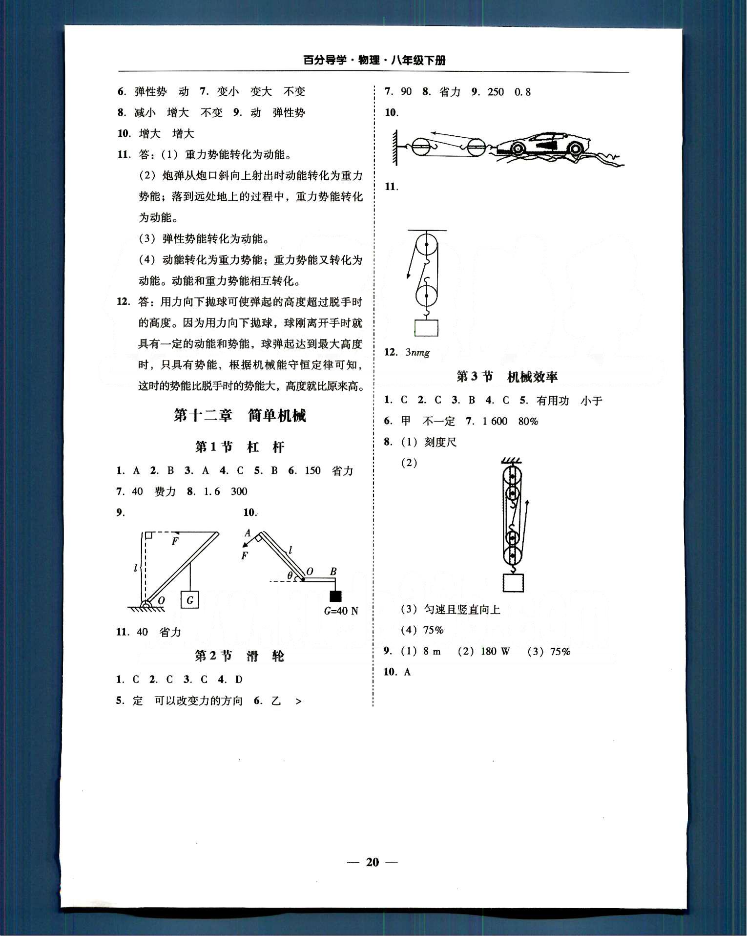 高效課堂100易百分百分導(dǎo)學(xué)八年級下物理南方出版?zhèn)髅?nbsp;課后作業(yè) [4]