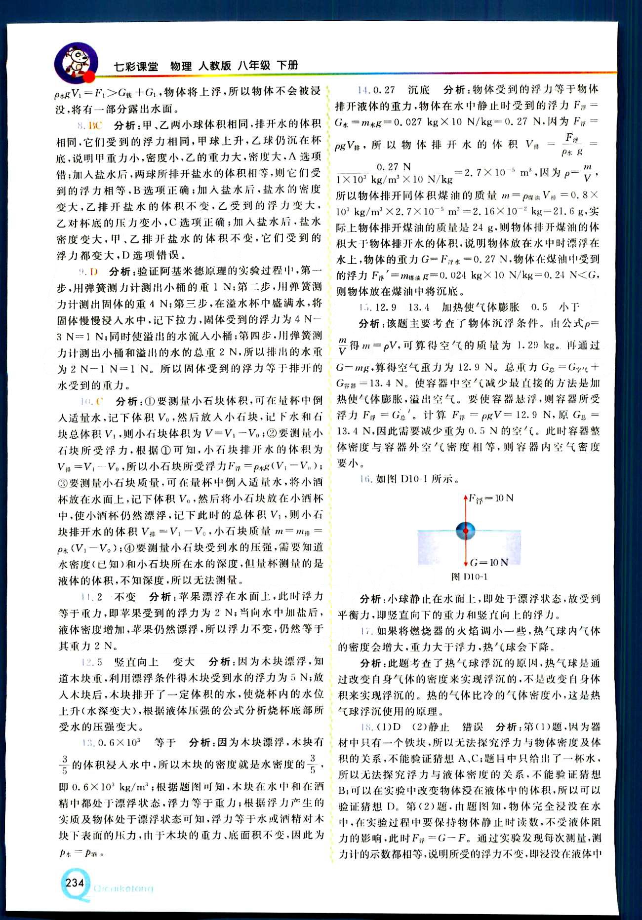 2015 初中一點(diǎn)通 七彩課堂八年級(jí)下物理重慶出版社 第十章　浮力 [5]