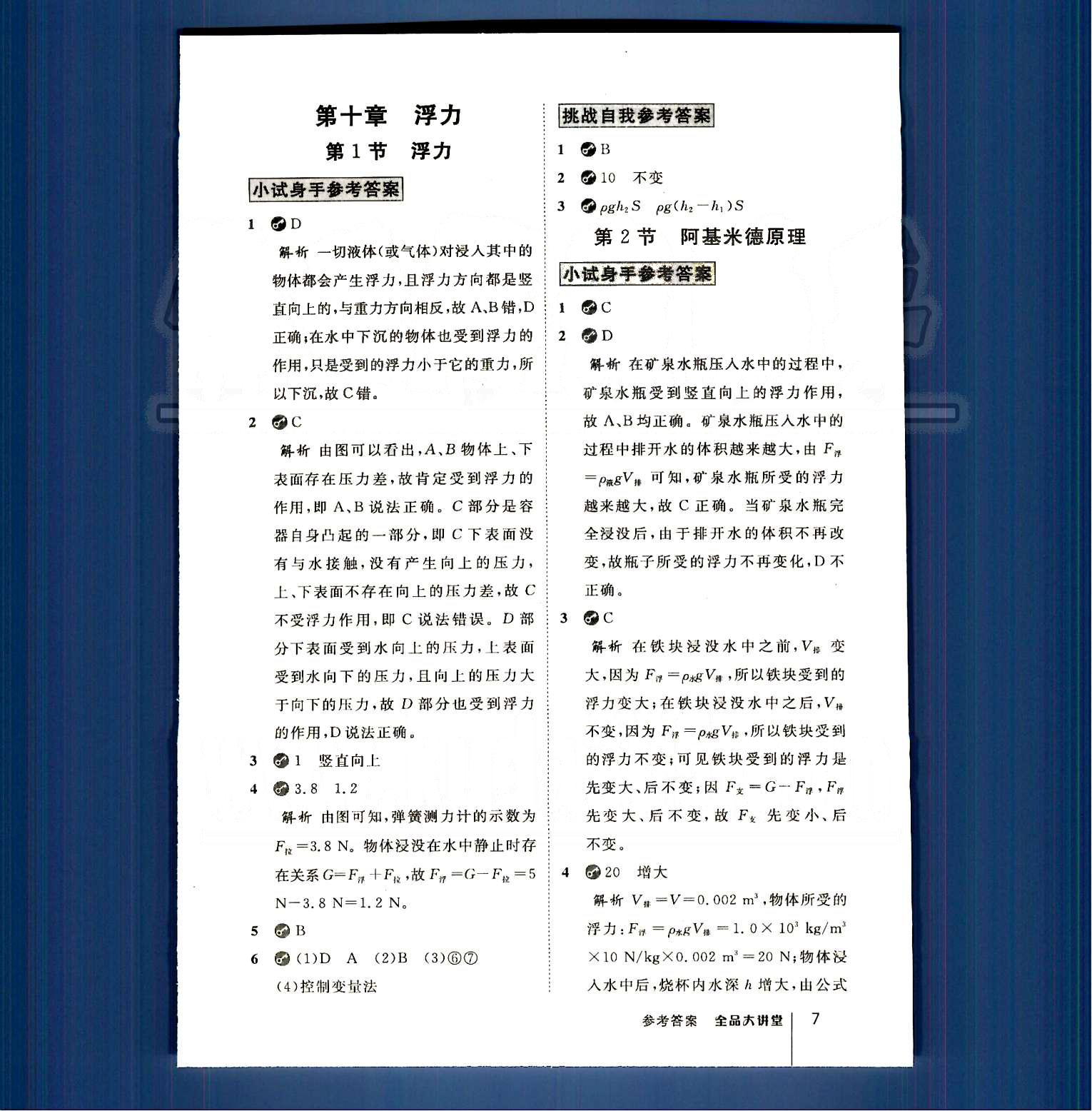 2015全品大講堂 教材新解八年級下物理開明出版社 第七章-第十二章 [7]