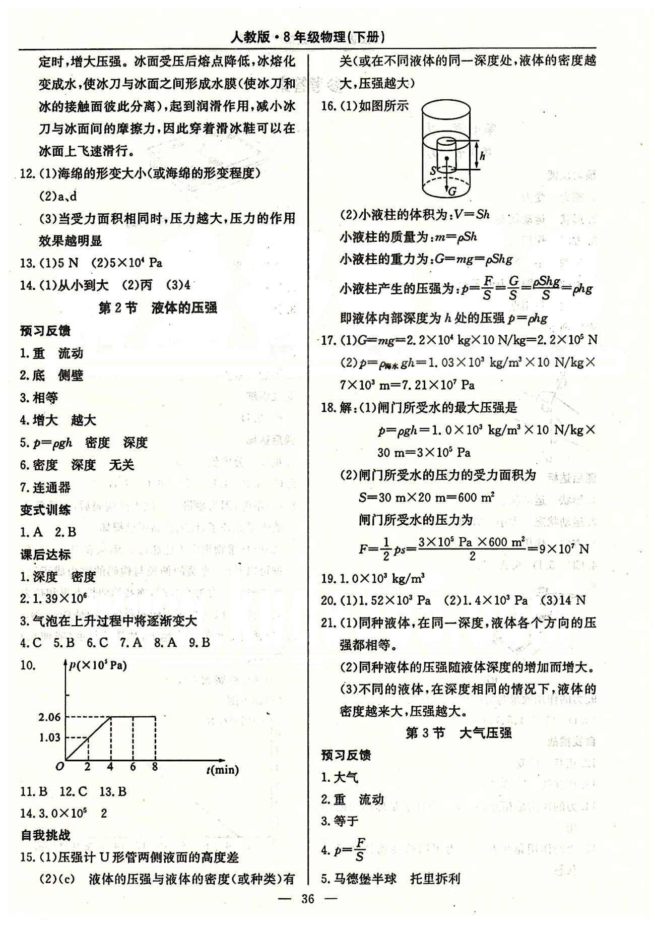 2015高效通八年級(jí)下物理延邊教育出版社 第七章-第十二章 [4]