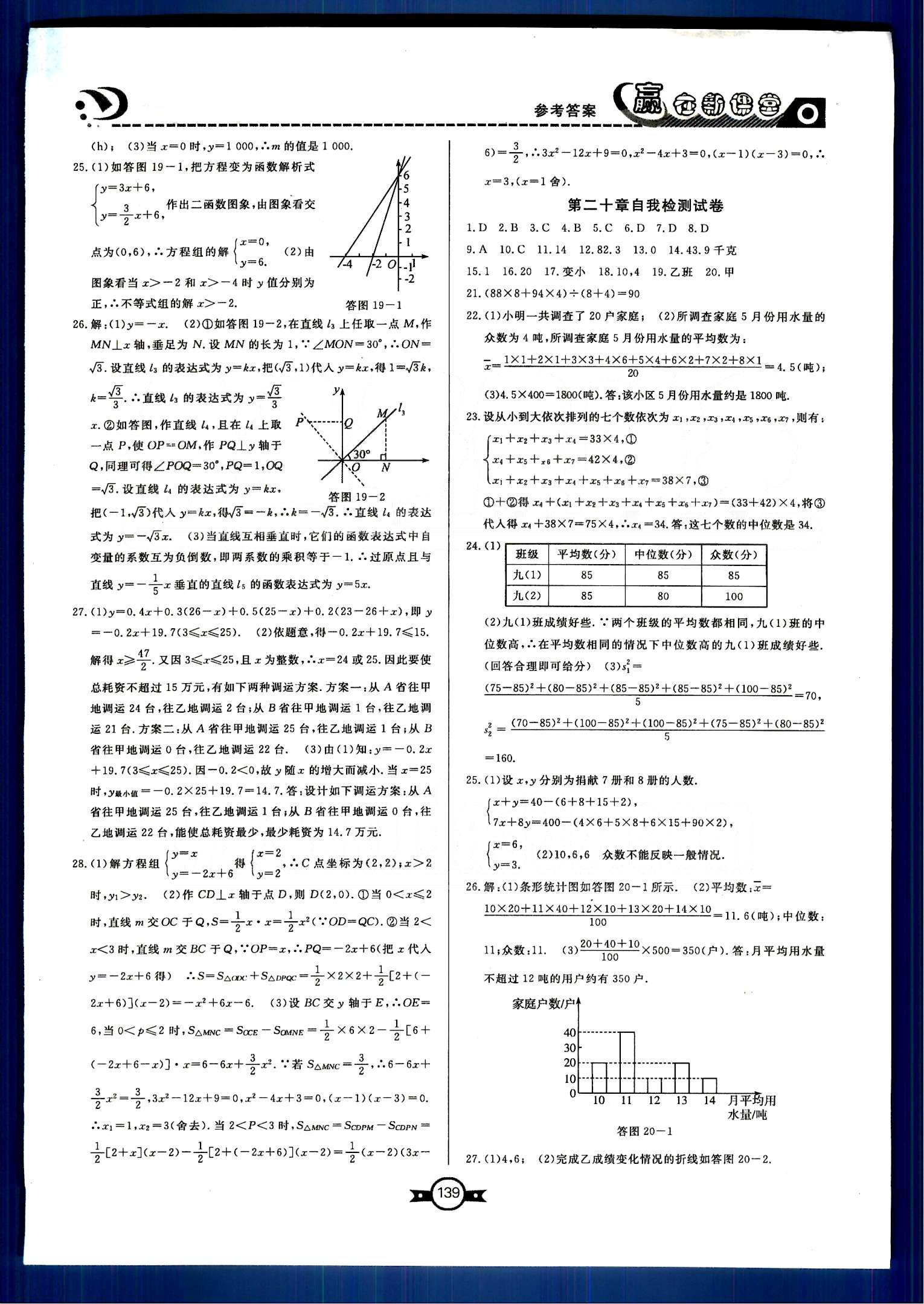 赢在新课堂八年级下数学东方出版社 自我检查试卷 [3]