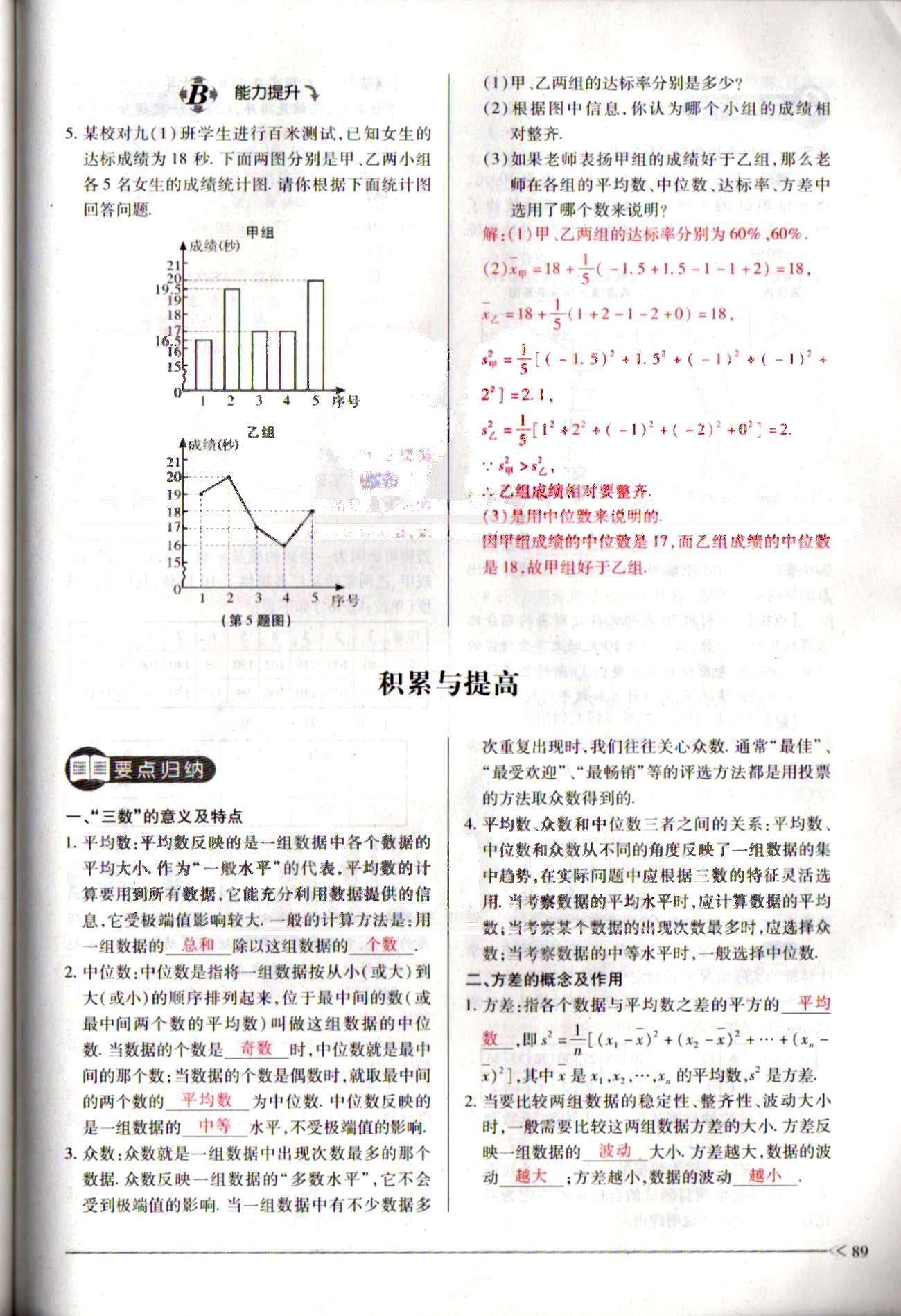 一課一練創(chuàng)新練習(xí)八年級(jí)下數(shù)學(xué)江西人民出版社 第二十章　數(shù)據(jù)的分析 [16]