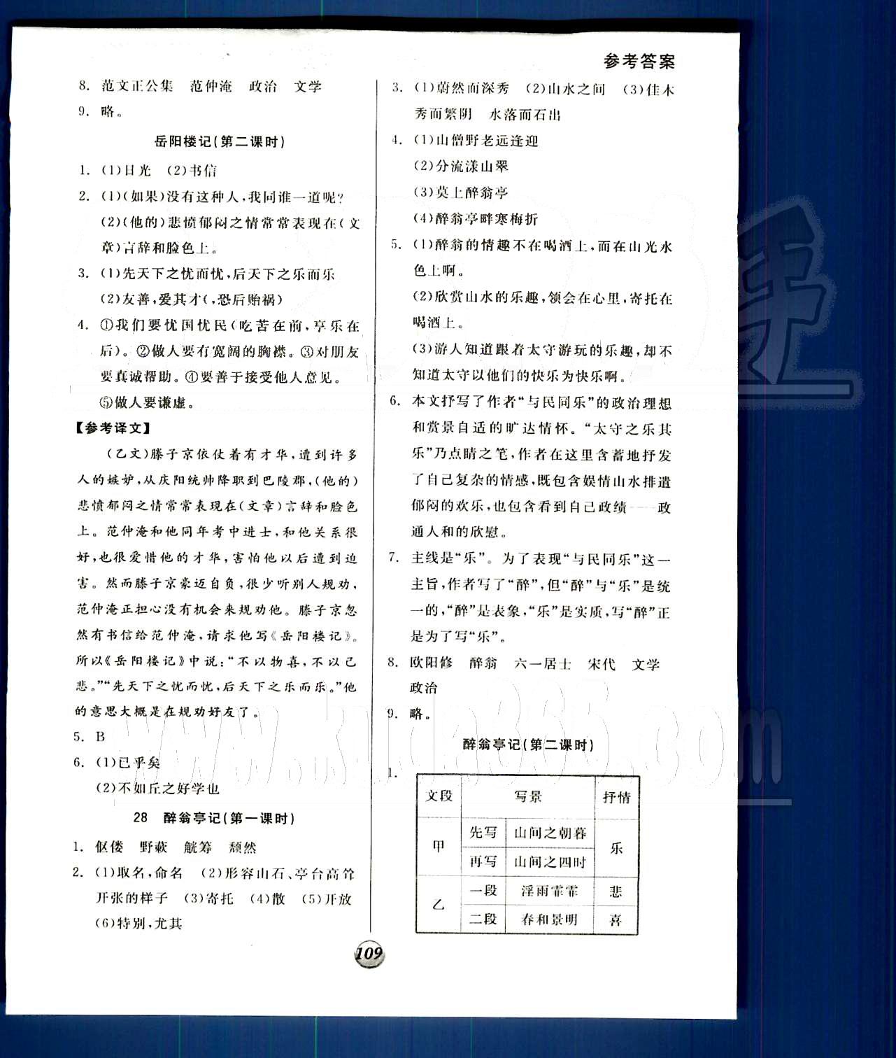 2015 基礎(chǔ)小練習八年級下語文陽光出版社 第四單元-第六單元 [7]