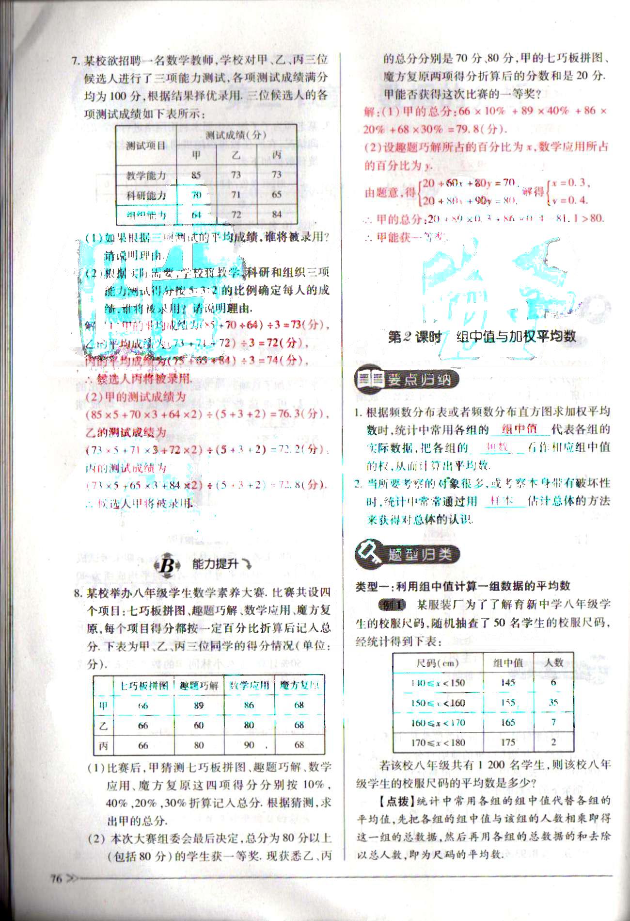 一課一練創(chuàng)新練習(xí)八年級下數(shù)學(xué)江西人民出版社 第二十章　數(shù)據(jù)的分析 [3]