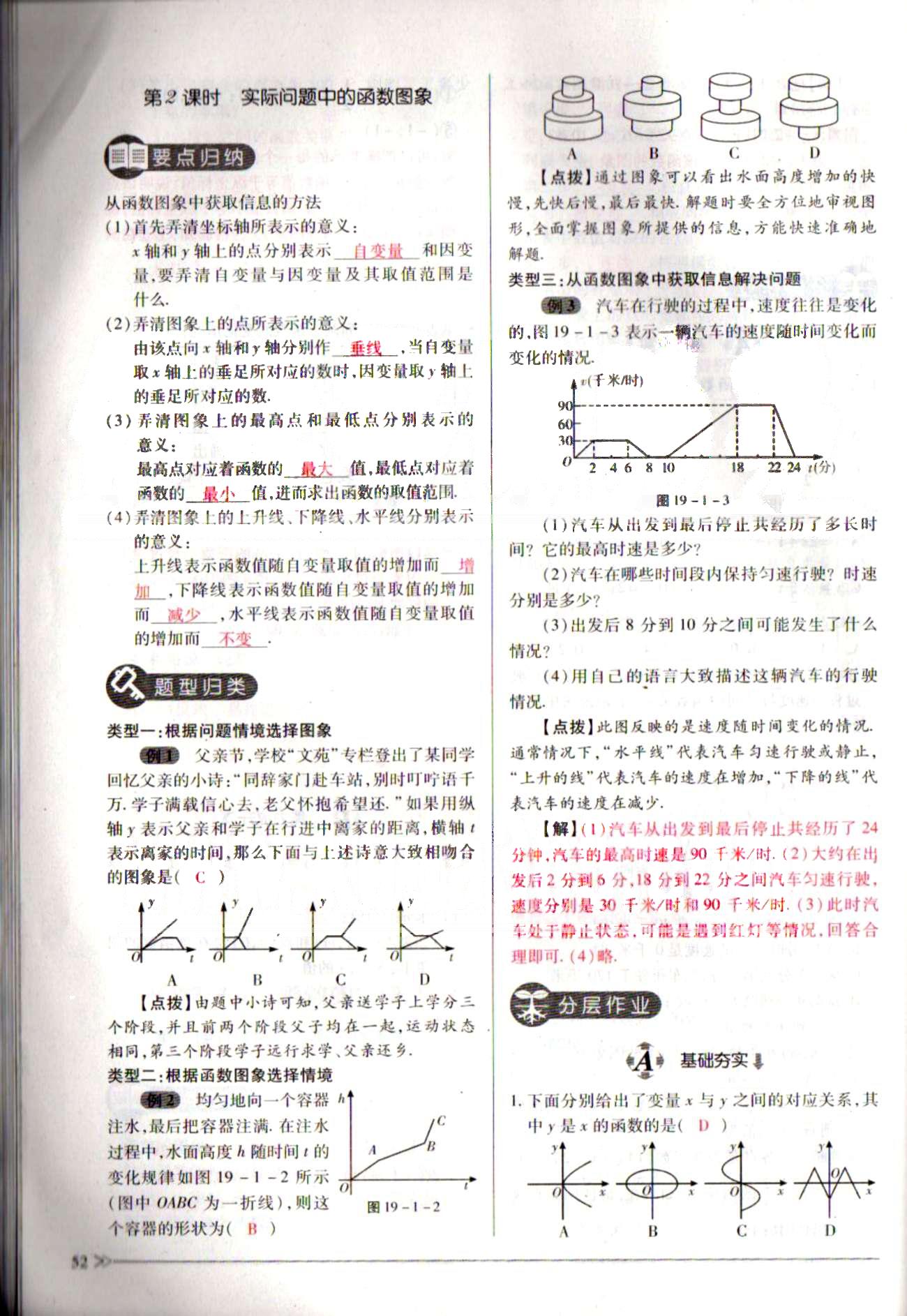 一課一練創(chuàng)新練習八年級下數(shù)學江西人民出版社 第十九章　一次函數(shù) [6]