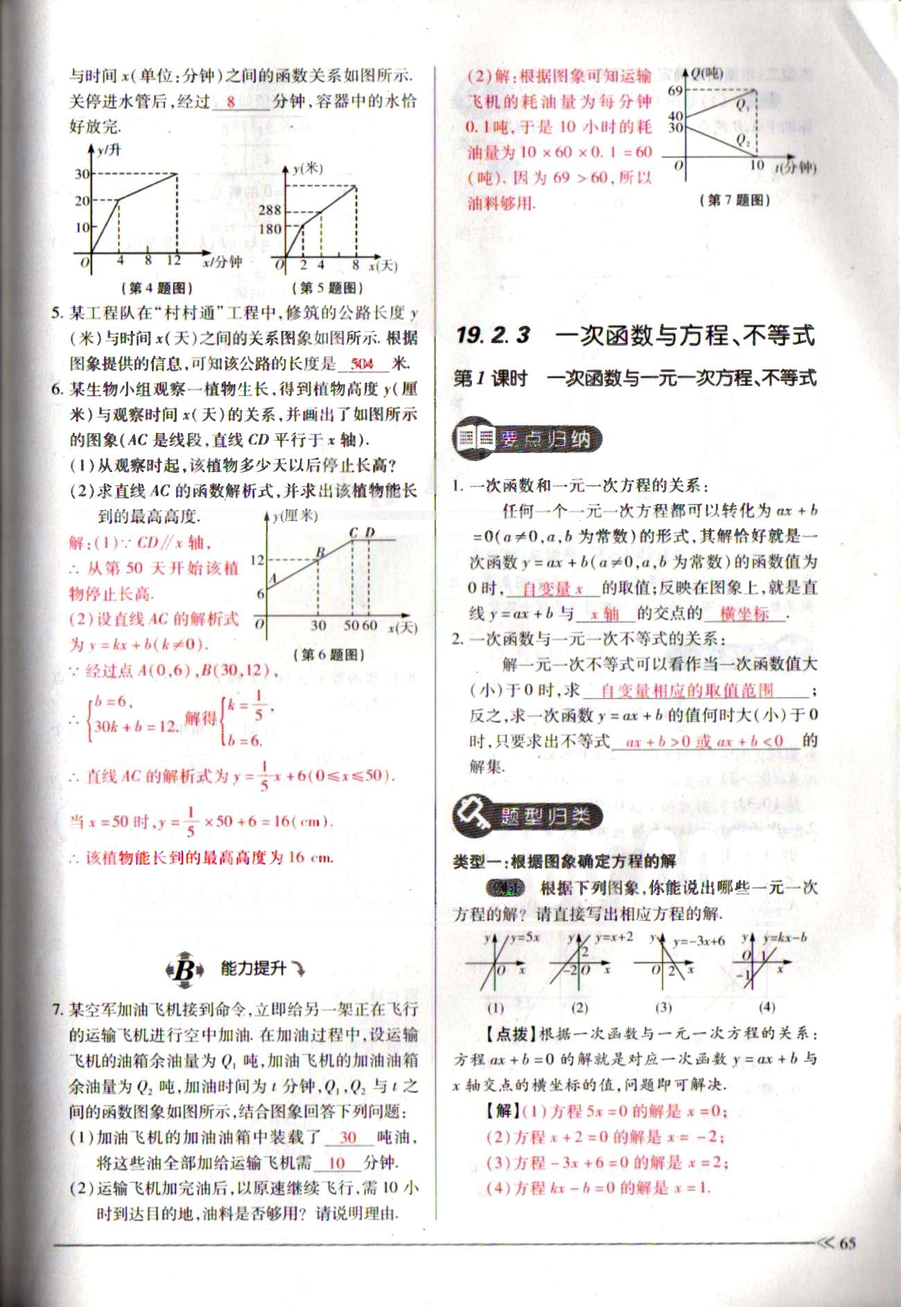 一課一練創(chuàng)新練習(xí)八年級下數(shù)學(xué)江西人民出版社 第十九章　一次函數(shù) [19]