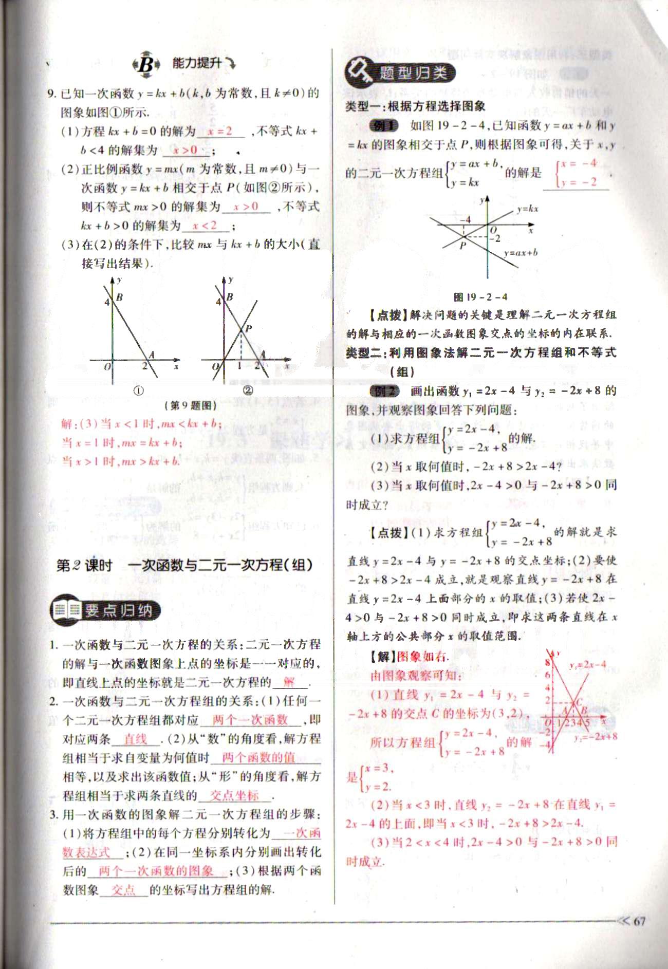 一課一練創(chuàng)新練習(xí)八年級(jí)下數(shù)學(xué)江西人民出版社 第十九章　一次函數(shù) [21]