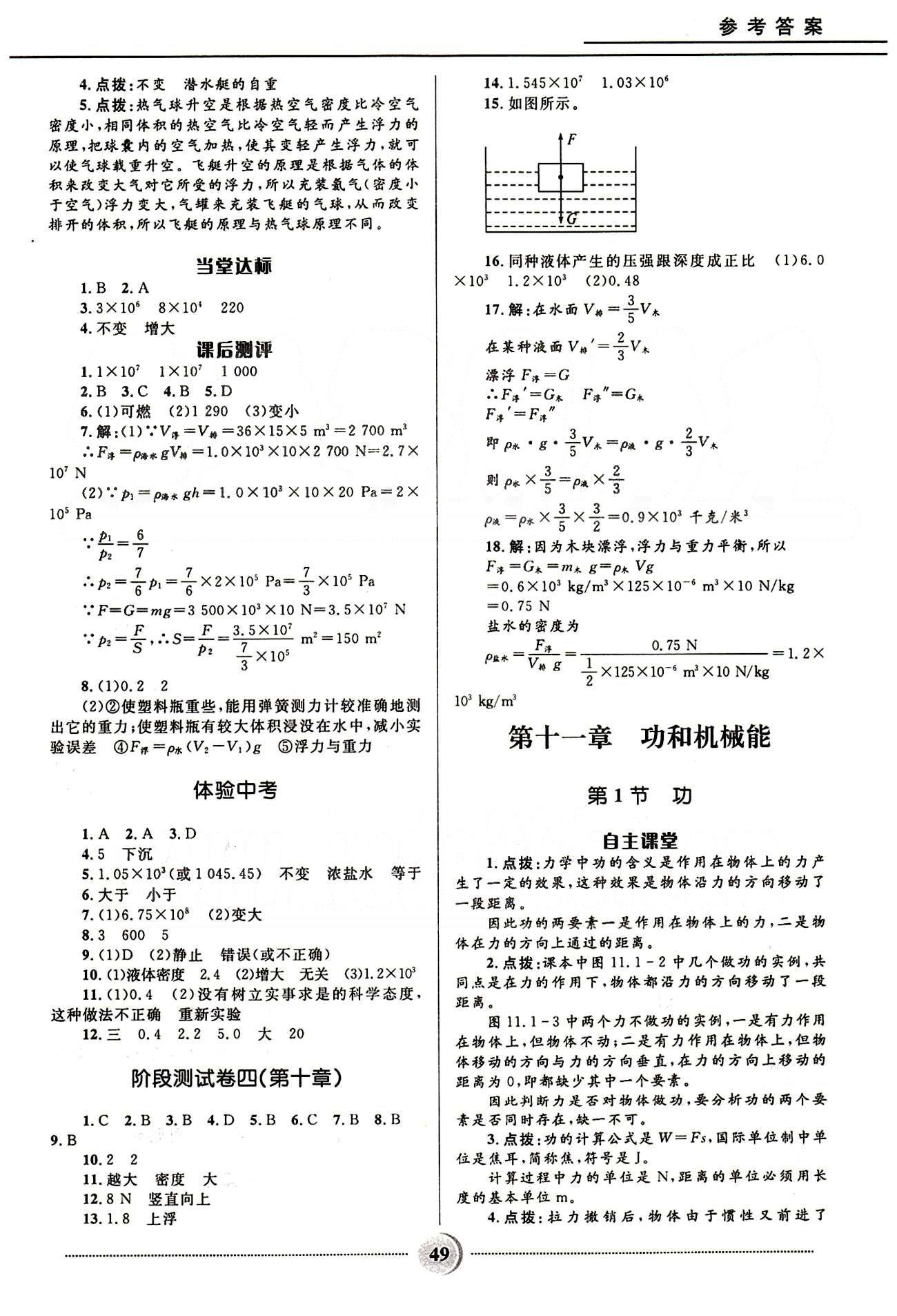 夺冠百分百 初中精讲精练八年级下物理河北少年儿童出版社 第十章-第十二章 [3]