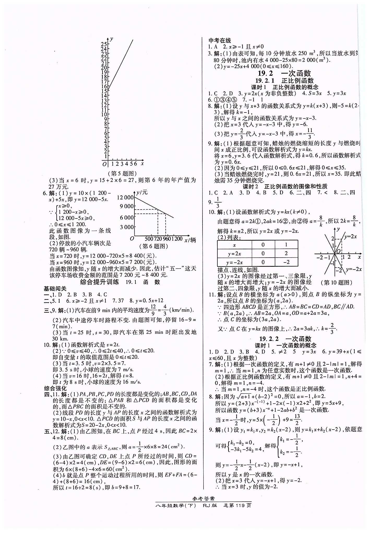 高效课时通10分钟掌控课堂八年级数学下册人教版 第十九章　一次函数 [2]