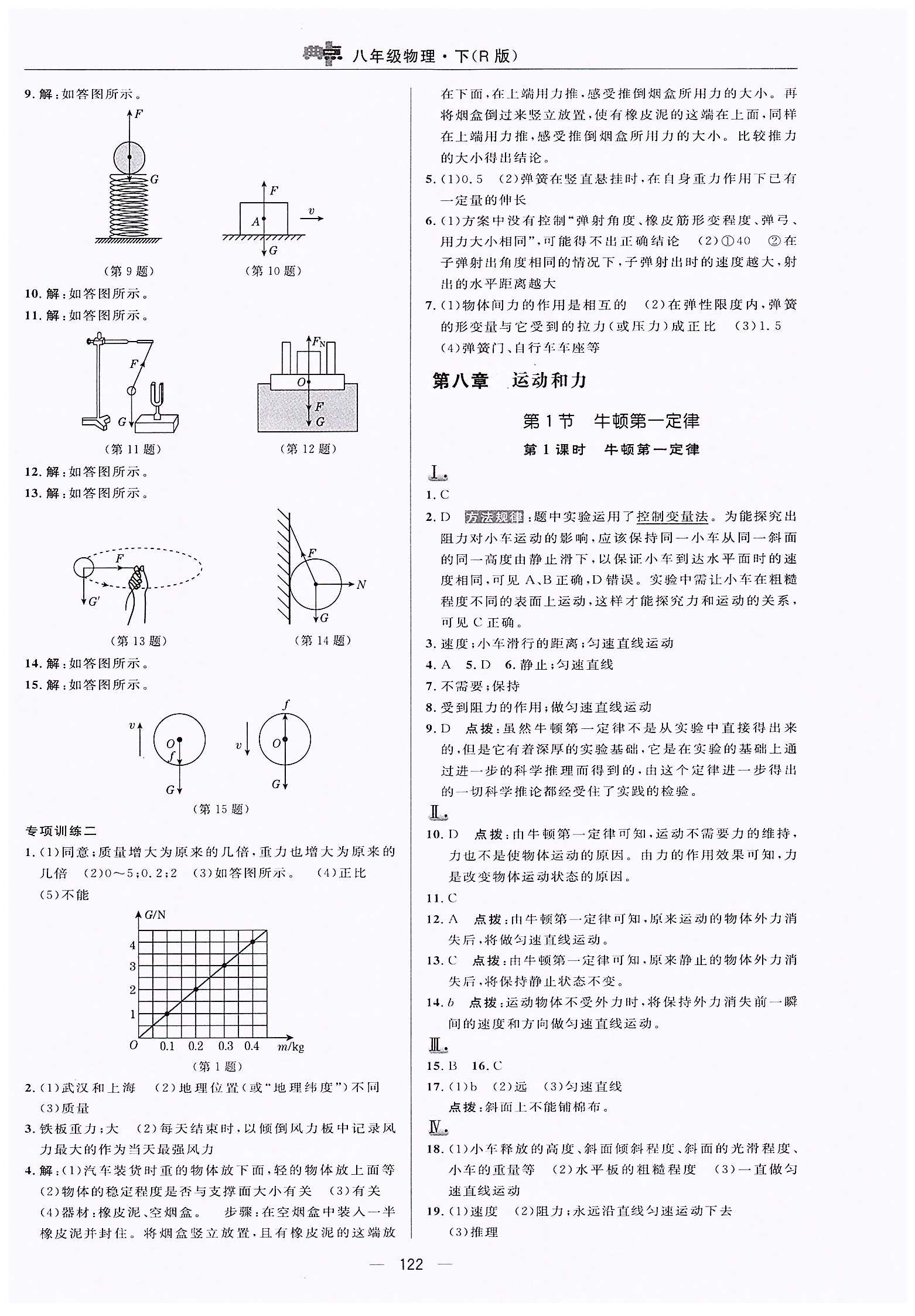 典中點(diǎn)-綜合應(yīng)用創(chuàng)新題-榮德基初中系列八年級下物理龍門書局 第八章　運(yùn)動和力 [1]