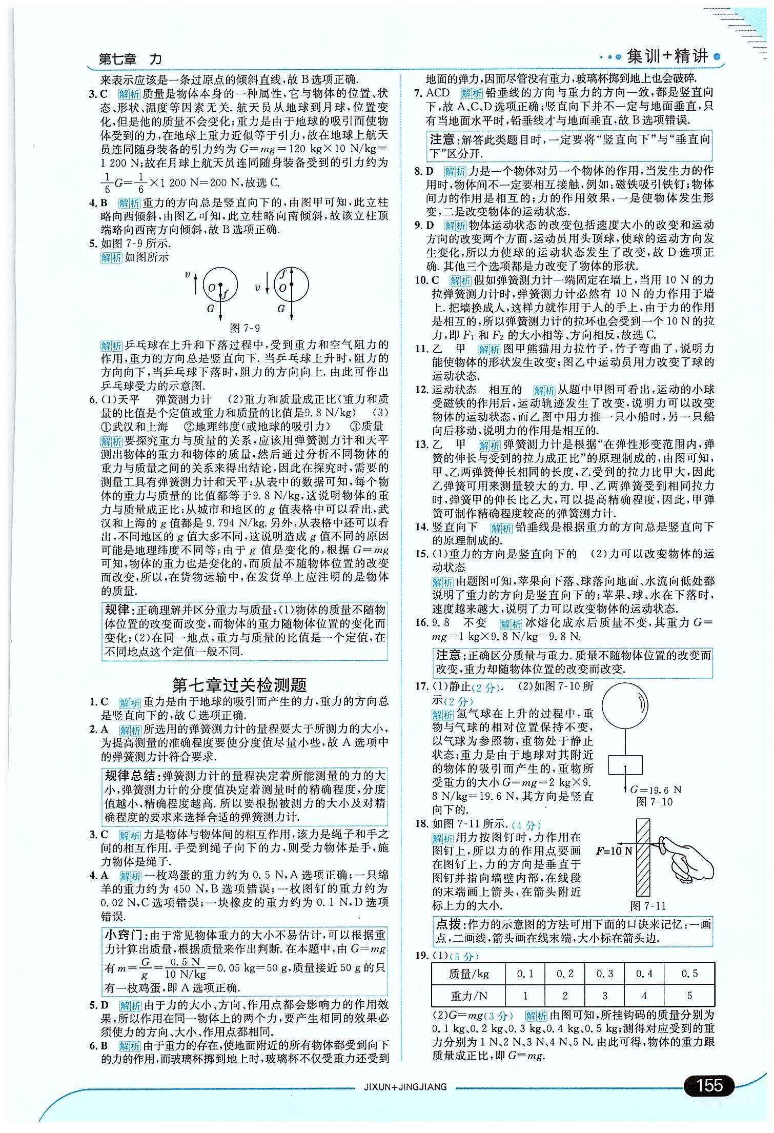 走向中考考場(chǎng)-集訓(xùn)版八年級(jí)下物理現(xiàn)代教育出版社 第七章　力 [5]