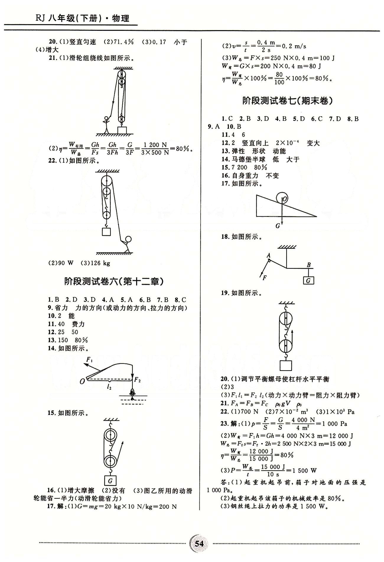 夺冠百分百 初中精讲精练八年级下物理河北少年儿童出版社 第十章-第十二章 [8]