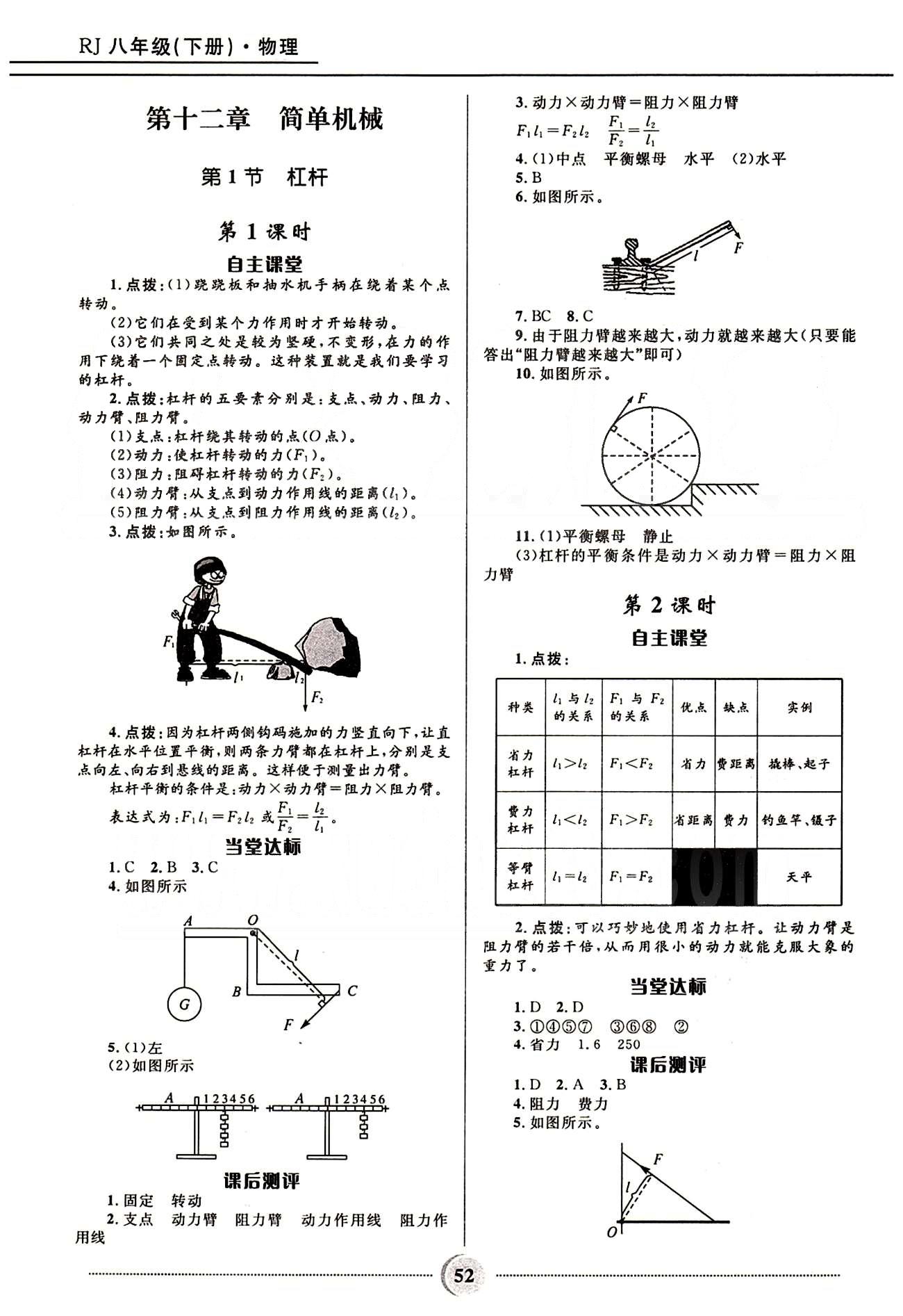 奪冠百分百 初中精講精練八年級(jí)下物理河北少年兒童出版社 第十章-第十二章 [6]