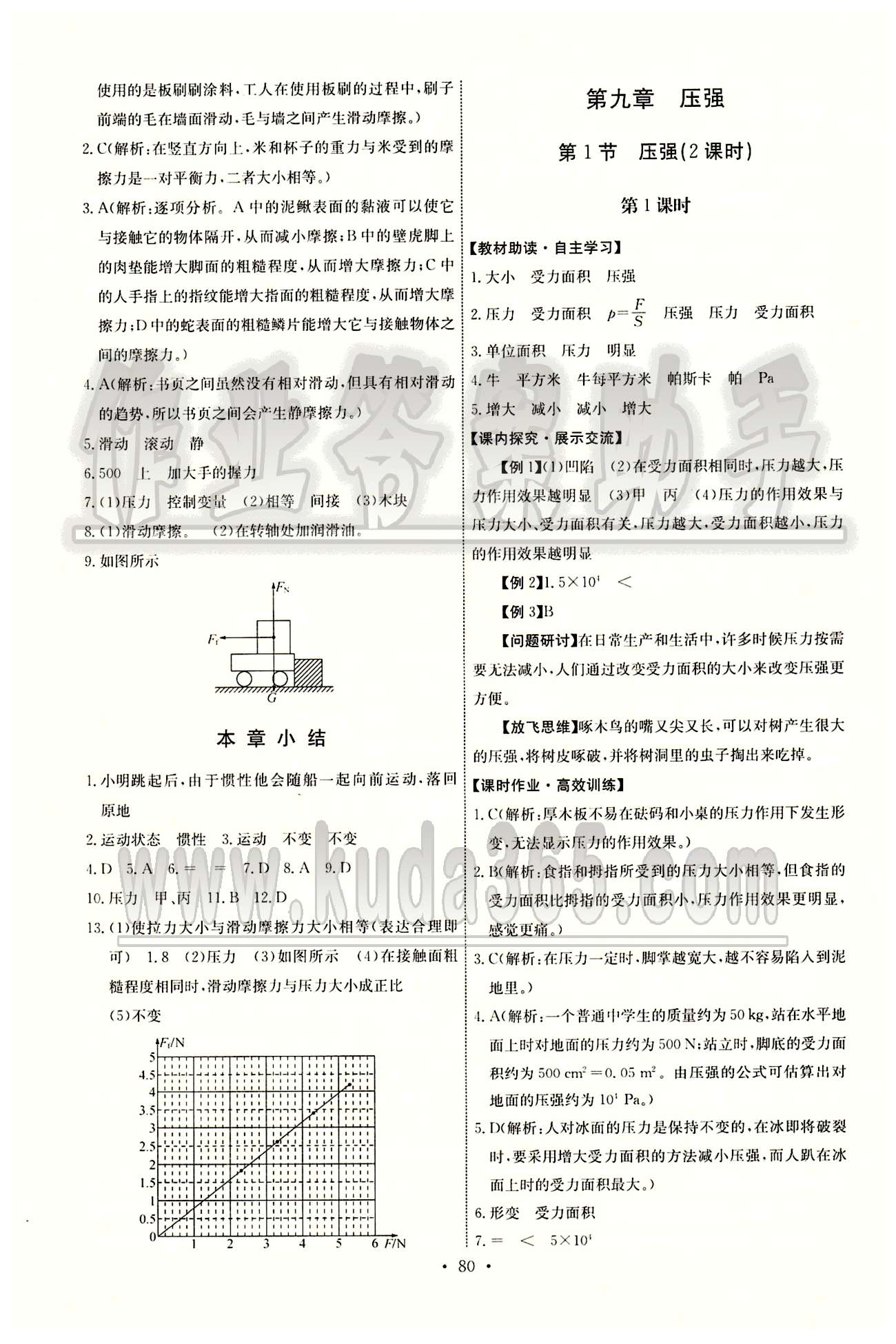 2015年能力培養(yǎng)與測試八年級物理下冊人教版 第九章　壓強 [1]