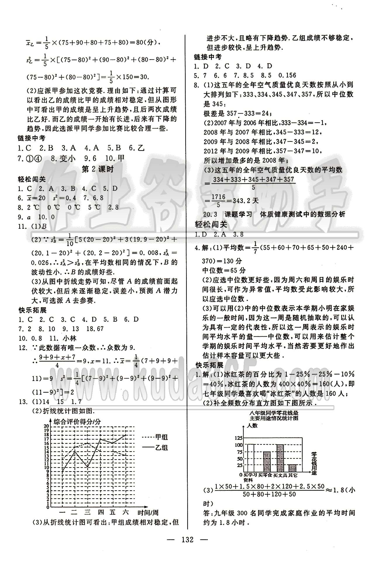 魔方教育 名師點(diǎn)撥課時(shí)作業(yè)八年級(jí)下數(shù)學(xué)甘肅教育出版社 第二十章　數(shù)據(jù)的分析 [3]