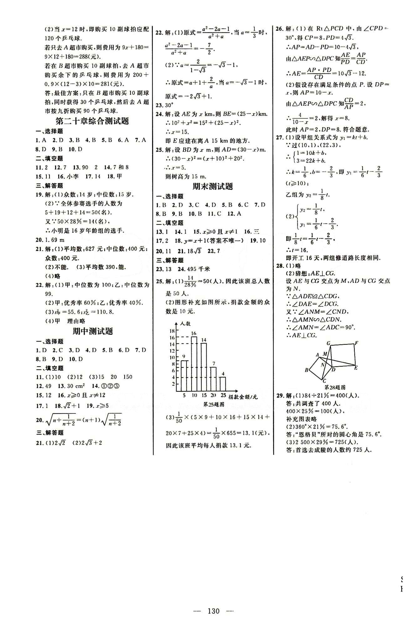 恒基名师助学系列 细解巧练八年级下数学内蒙古少年儿童出版社 参考答案 [8]