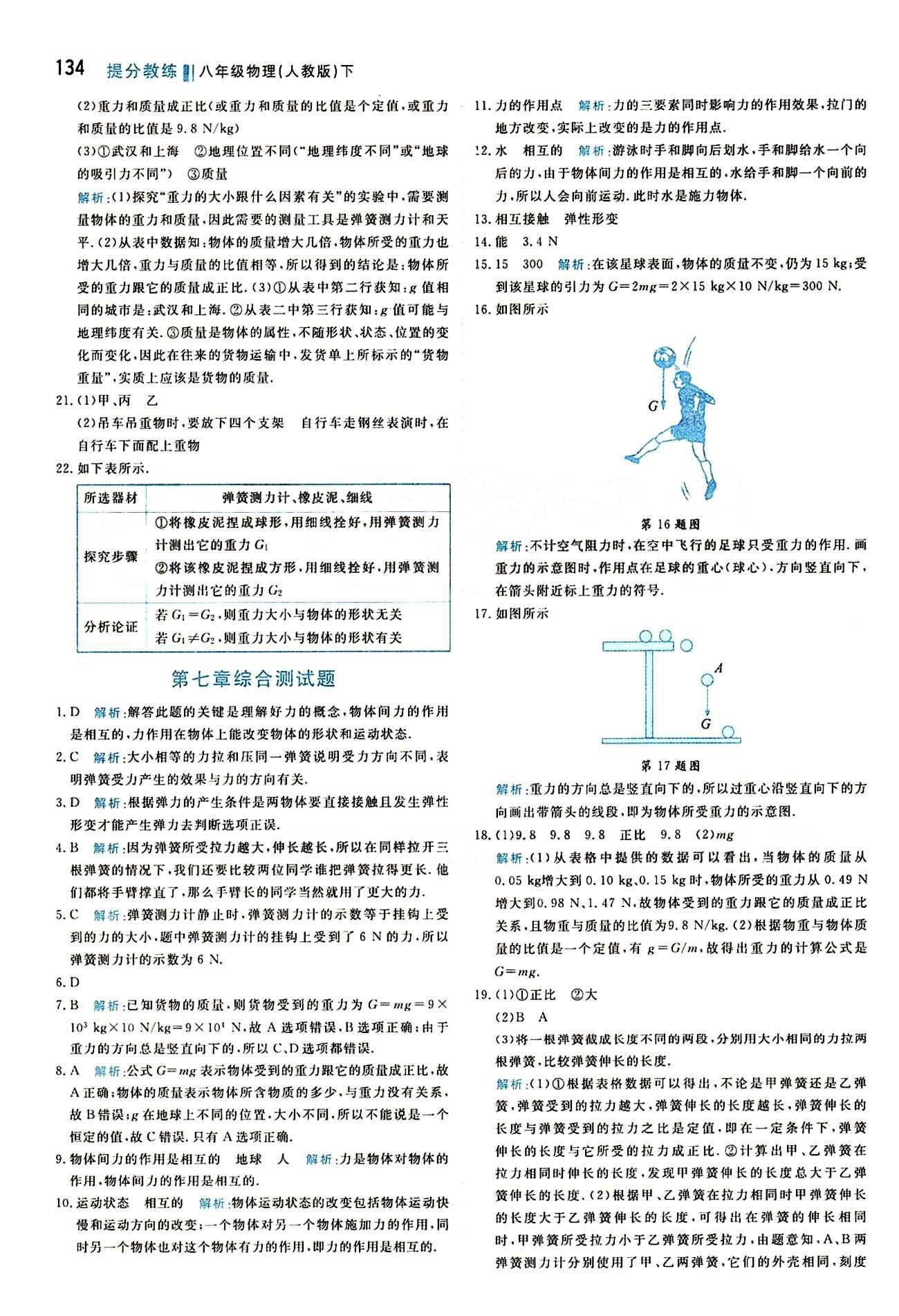 2015 提分教練八年級(jí)下物理北京教育出版社 第七章　力 [4]