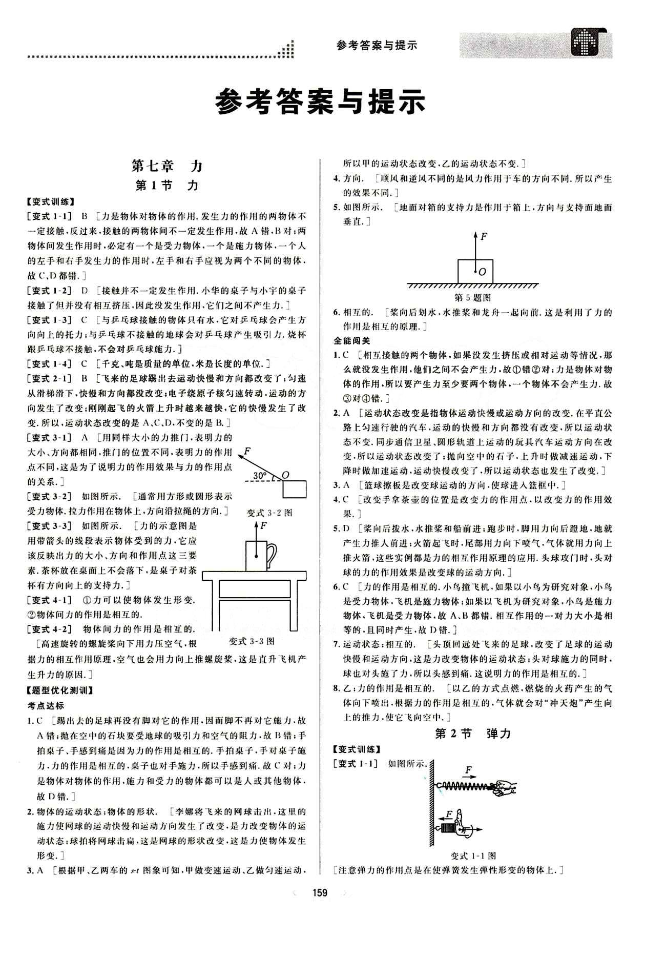 2015考點(diǎn)同步解讀八年級(jí)下物理華中師范大學(xué)出版社 第七章　力 [1]