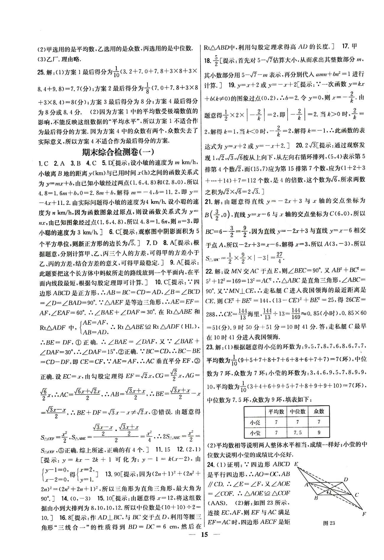 新教材完全考卷 新课标八年级下数学吉林人民出版社 专项突破检测卷 [5]