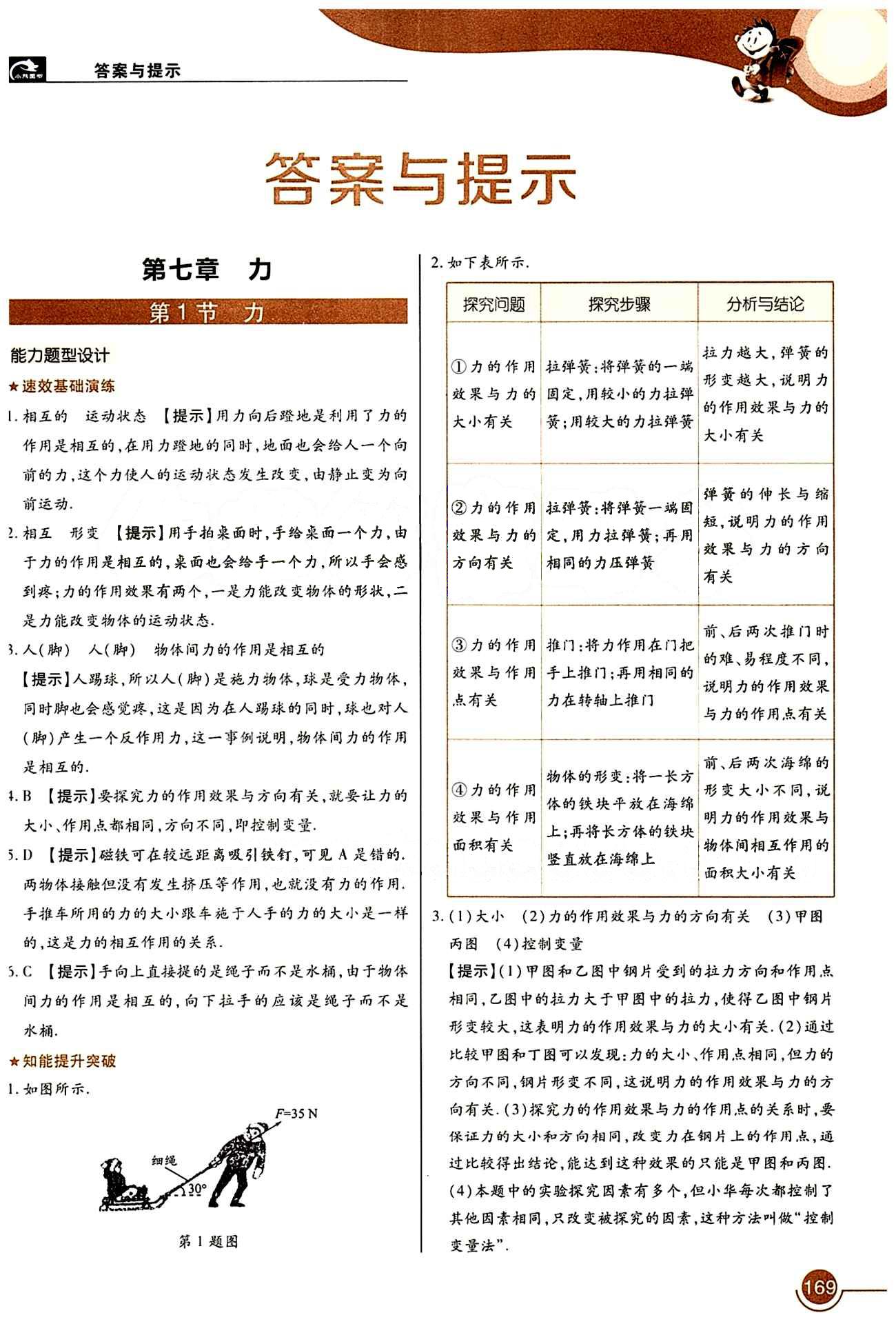 教材完全解读 王后雄学案八年级下物理中国青年出版社 第七章　力 [1]